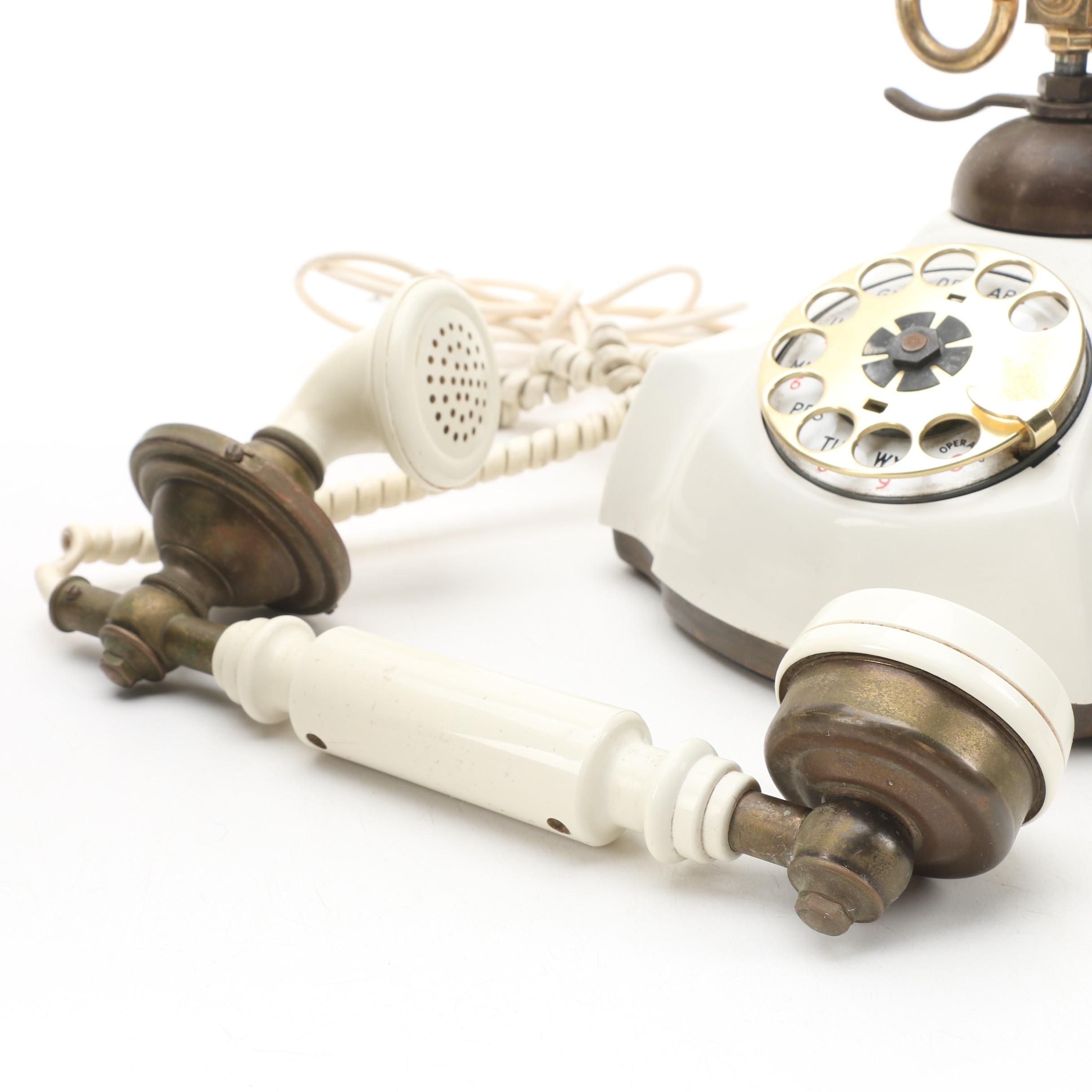 Vintage Ivory-Tone Rotary Telephone