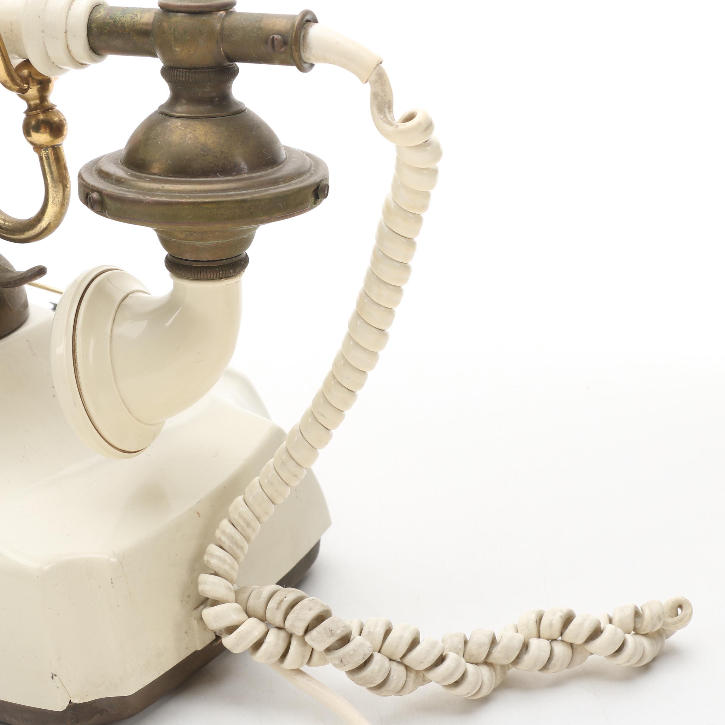Vintage Ivory-Tone Rotary Telephone