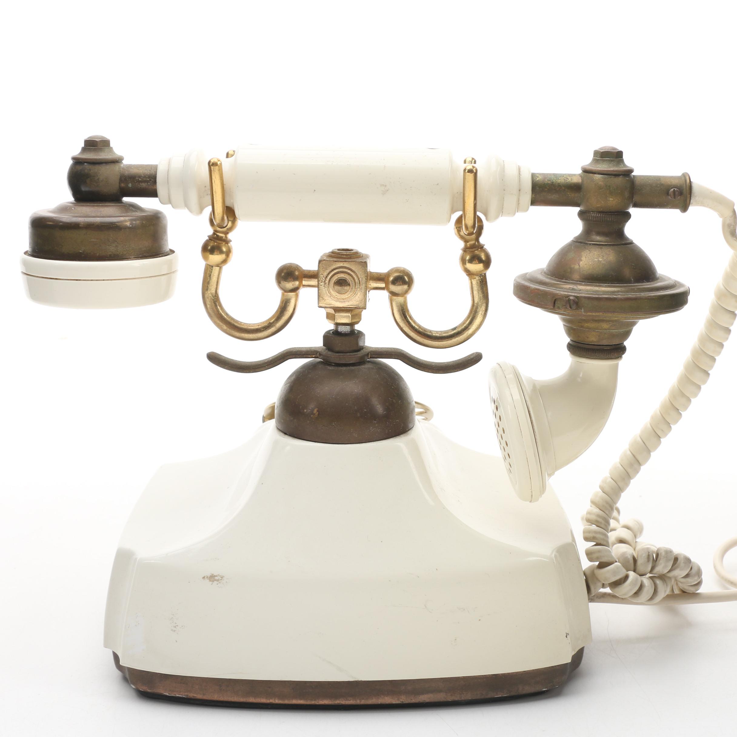 Vintage Ivory-Tone Rotary Telephone