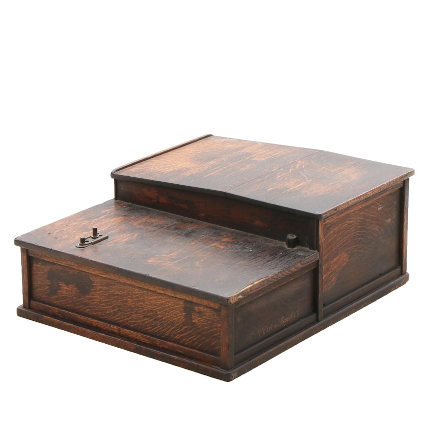 Antique McCaskey Register Walnut Cash Box