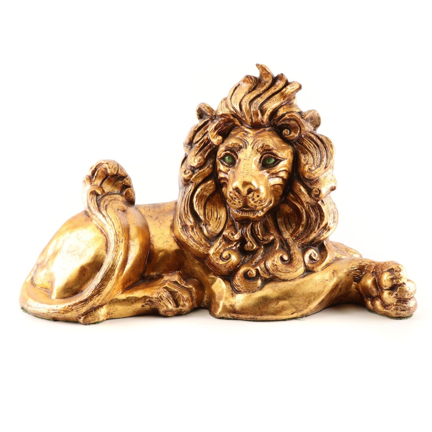 Gilded Lion Statue by Freeman & McFarlin