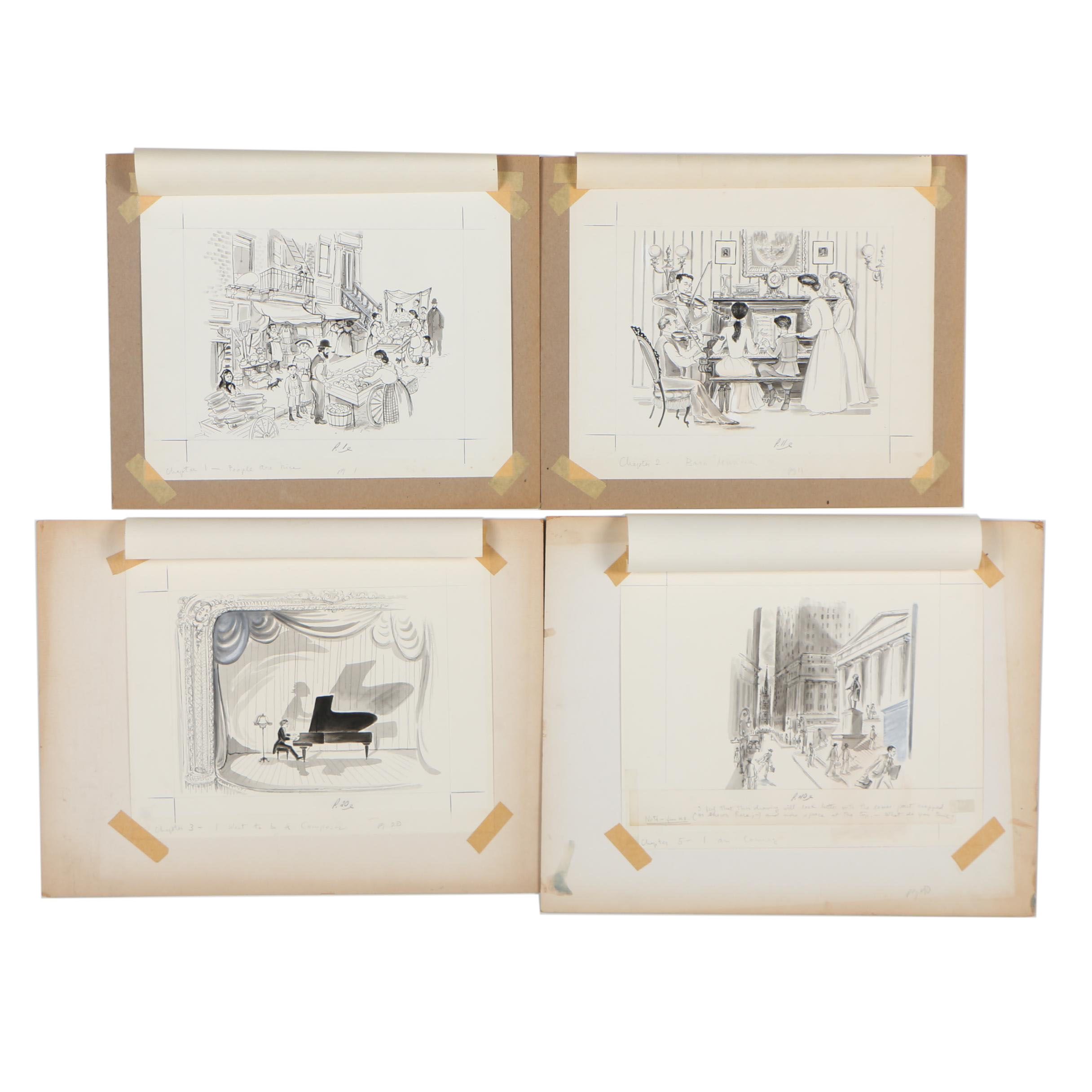 Mircea Vasiliu Preliminary Book Illustrations