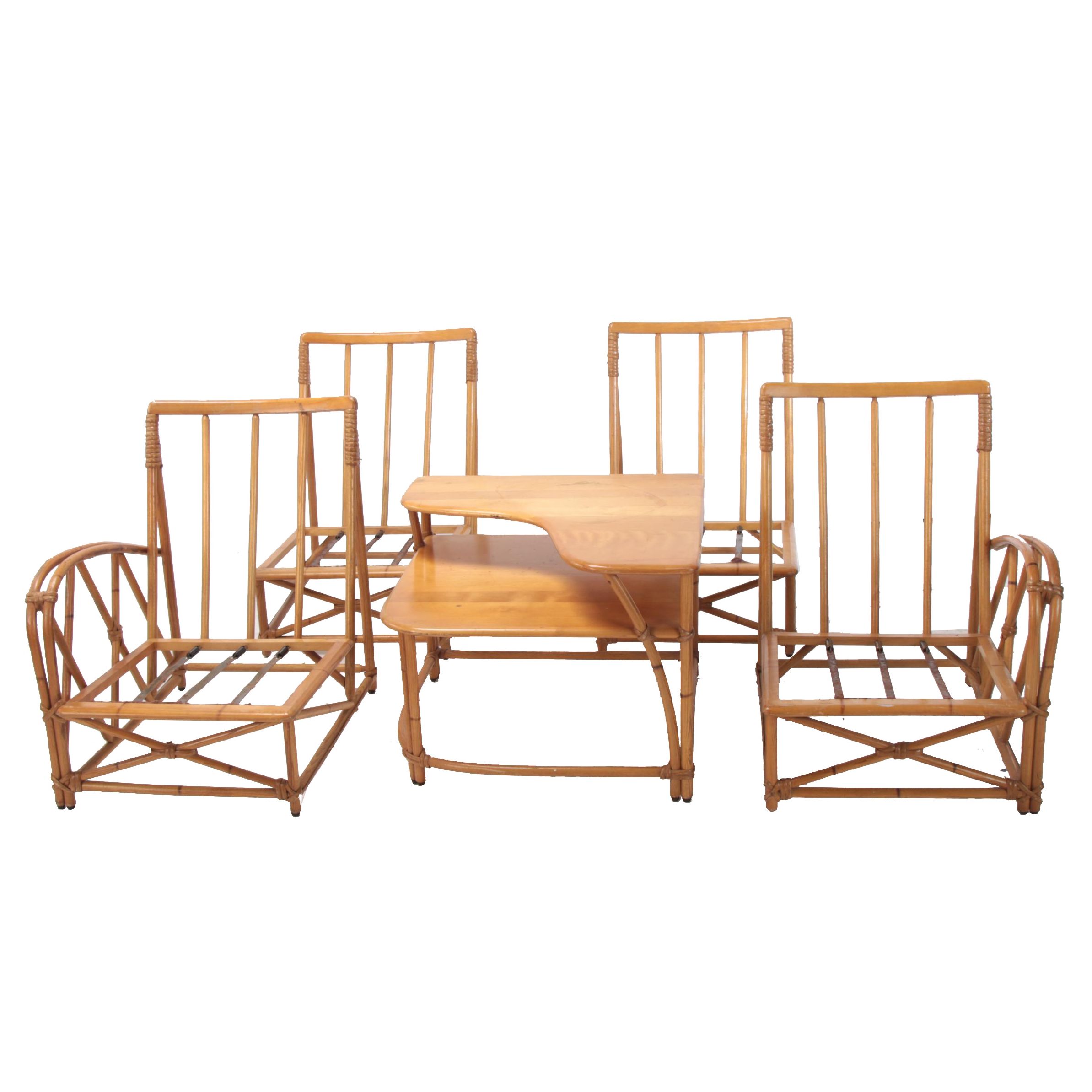 Heywood-Wakefield "Ashcraft" Modular Patio Sofa with Side Table, Mid-Century