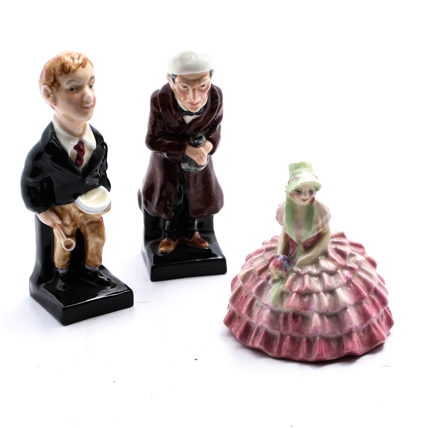 Royal Doulton Ceramic Figurines "Oliver Twist" and "Scrooge"