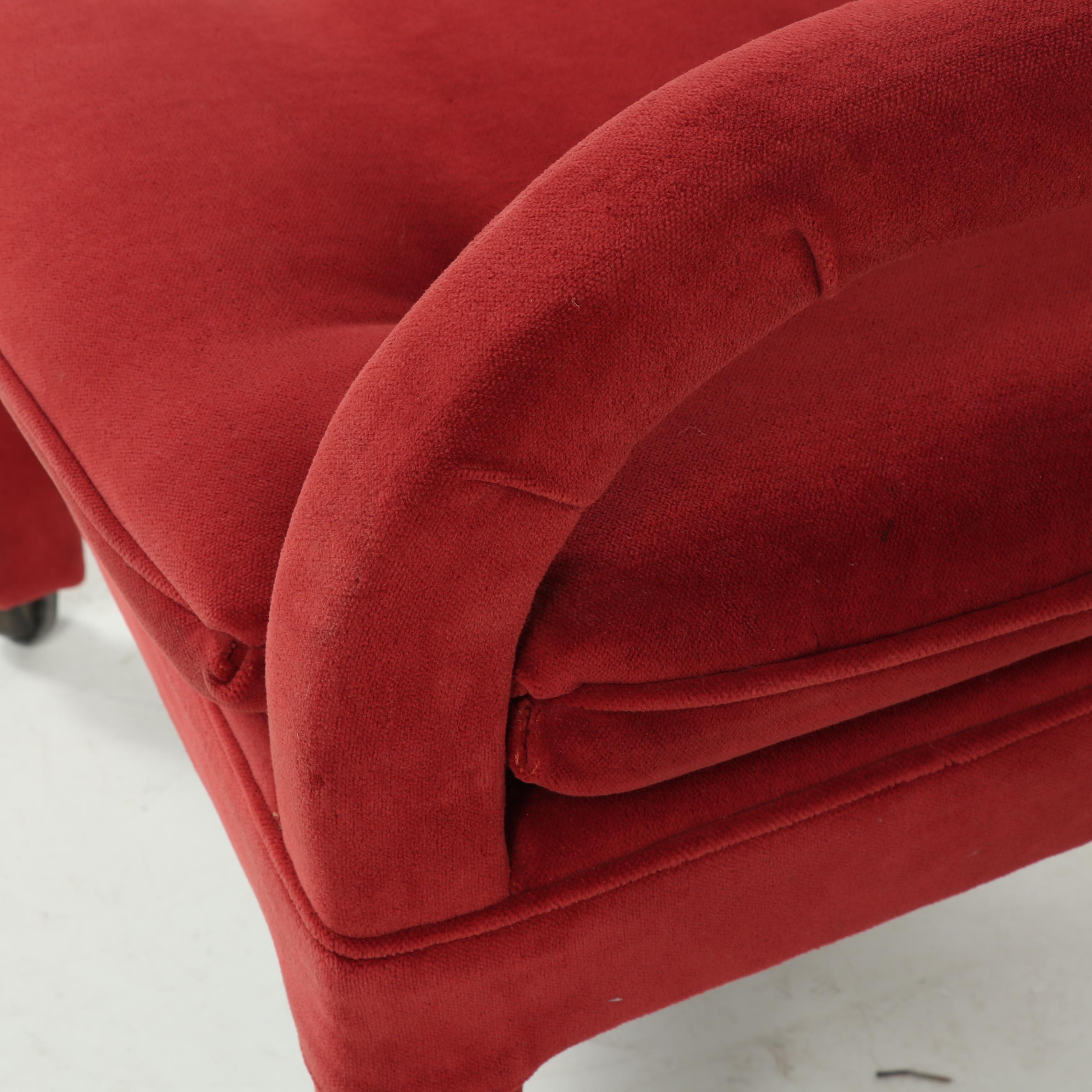 Contemporary Upholstered Armchair on Casters