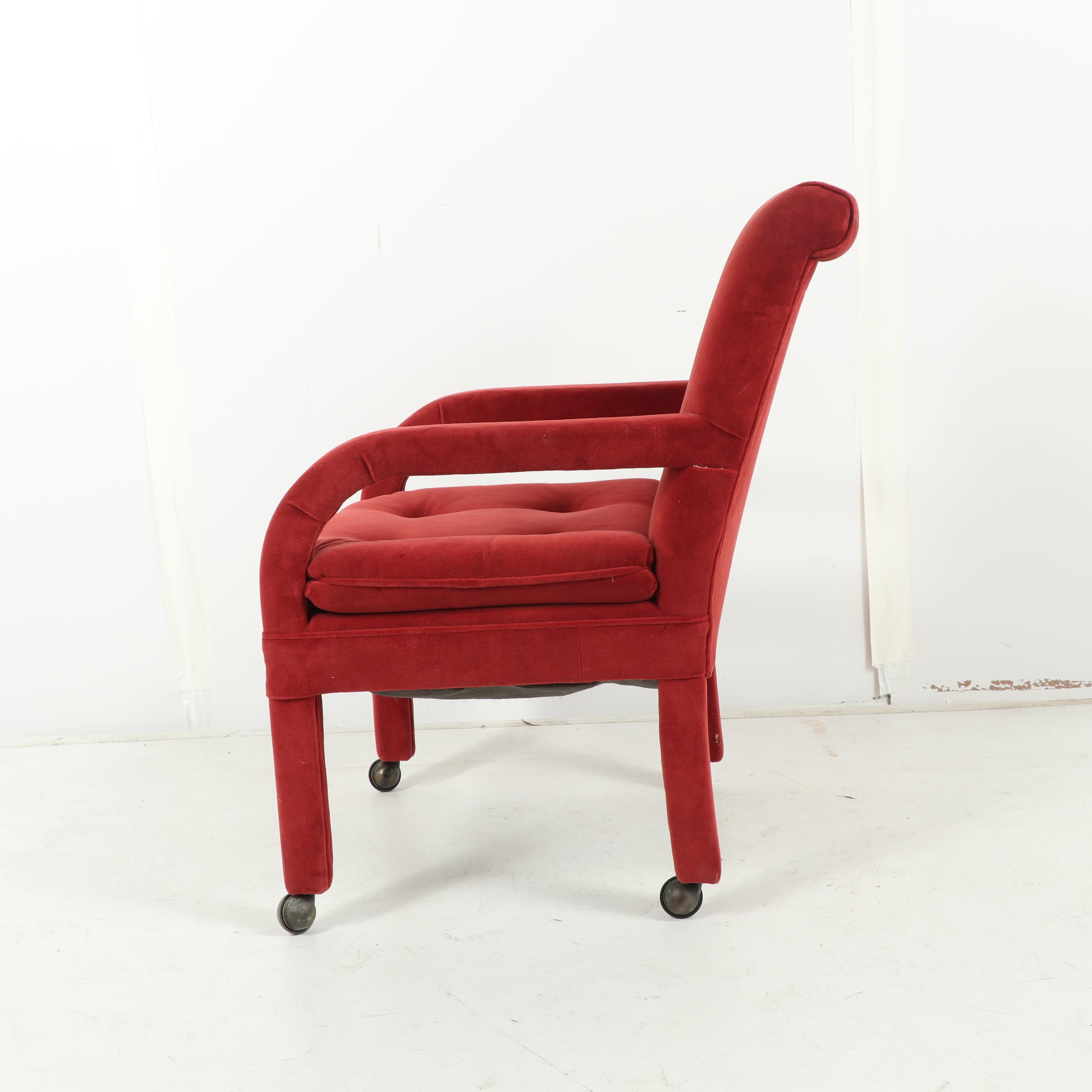 Contemporary Upholstered Armchair on Casters