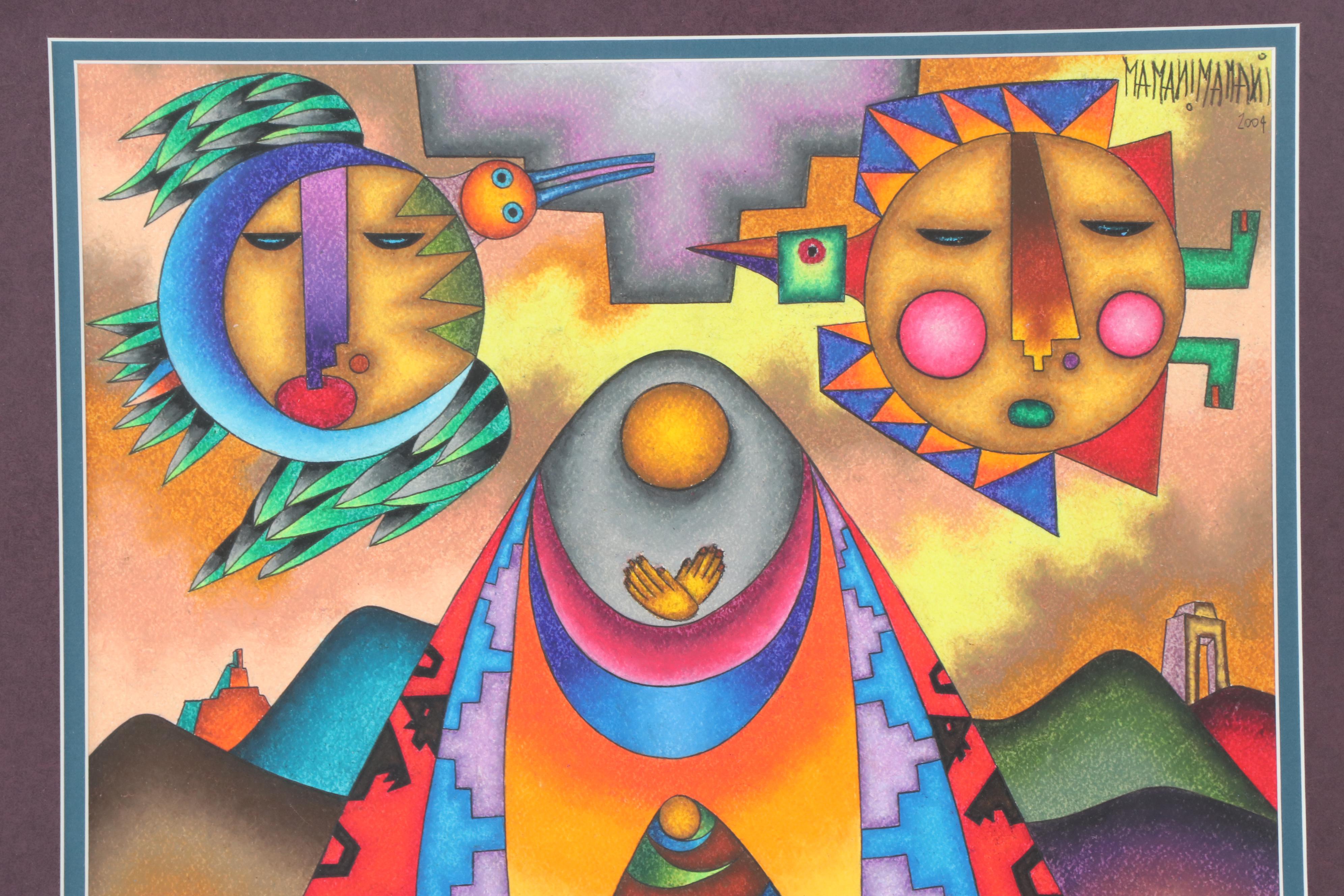 Roberto Mamani Mamani Gouache Painting