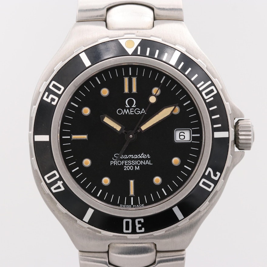 Vintage Omega Seamaster 200 Stainless Steel Quartz Wristwatch, Circa 1988