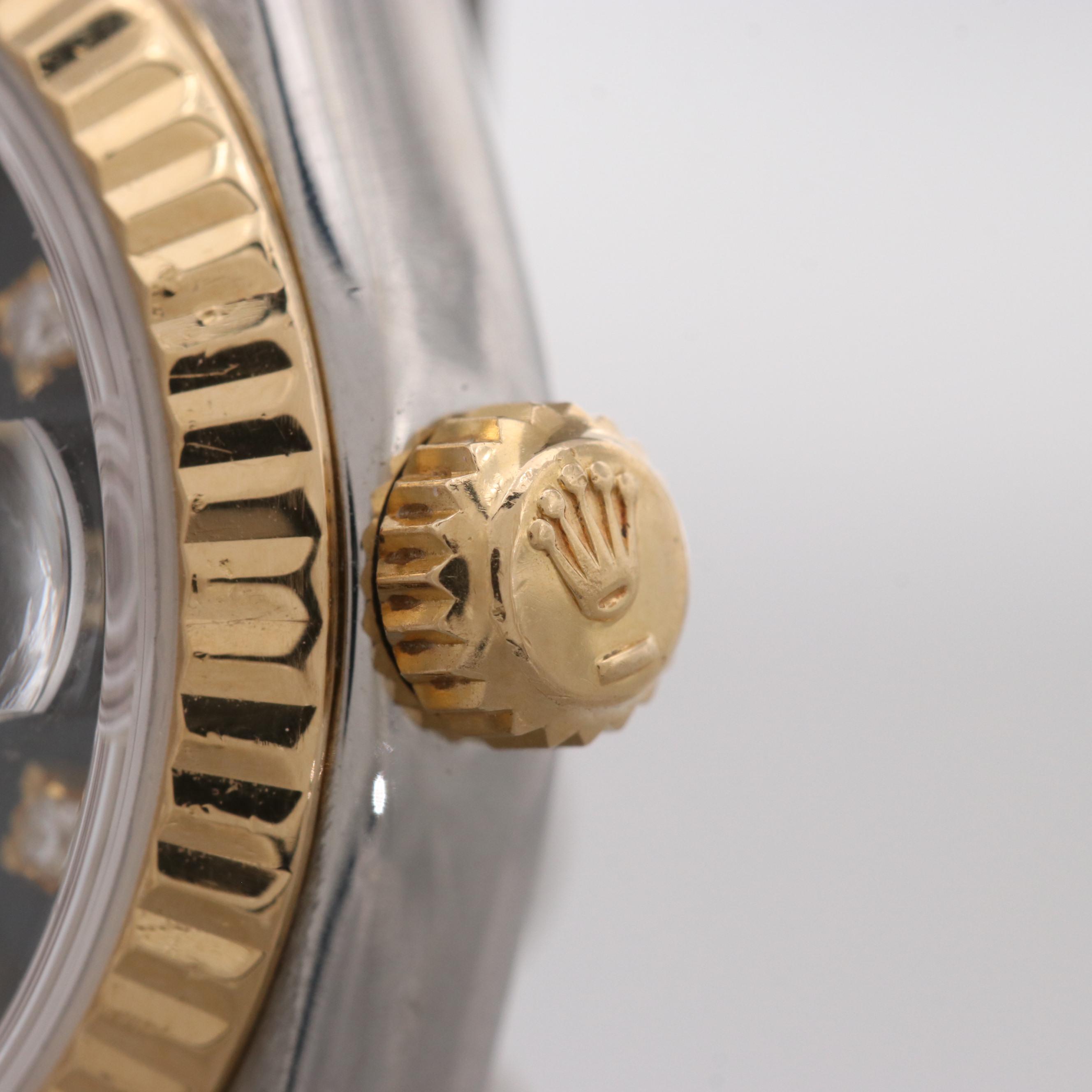Rolex Datejust 18K Yellow Gold and Stainless Steel Watch With Diamond Dial