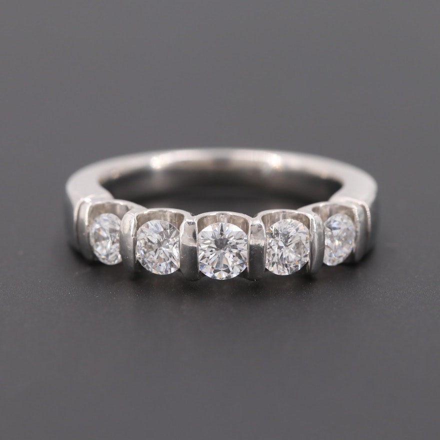 Platinum 0.95 CTW Diamond Ring