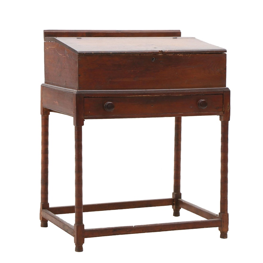Pine Desk on Stand, Late Colonial Period, Circa 1770