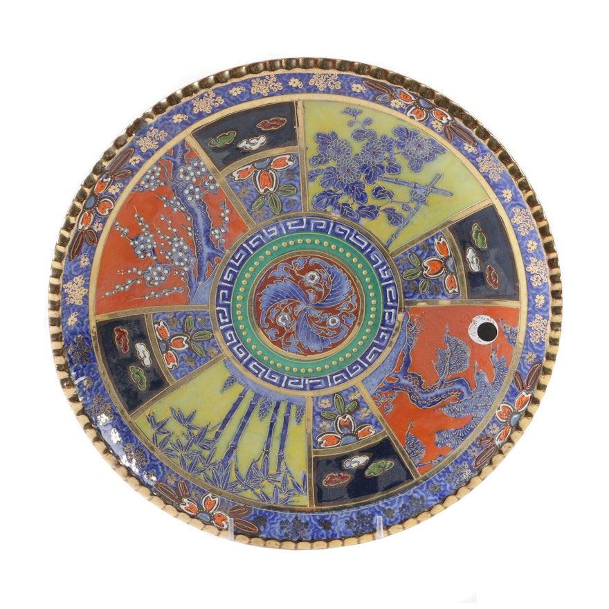 Chinese Imari Style Porcelain and Enamel Serving Plate