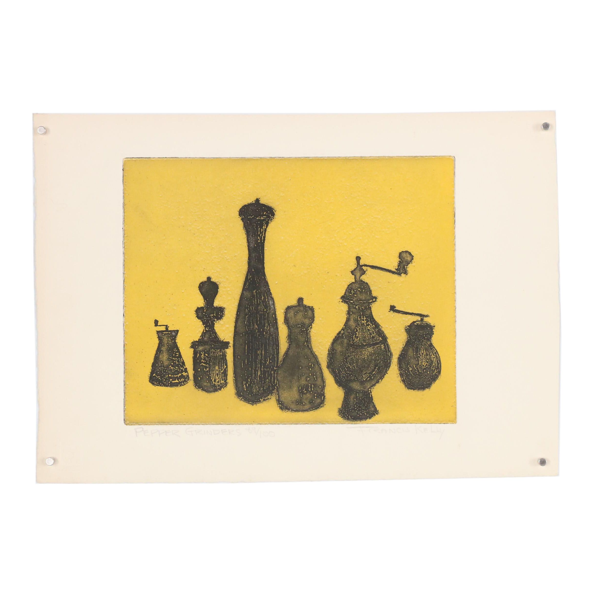 Francis Kelly Limited Edition Etching "Pepper Grinders"
