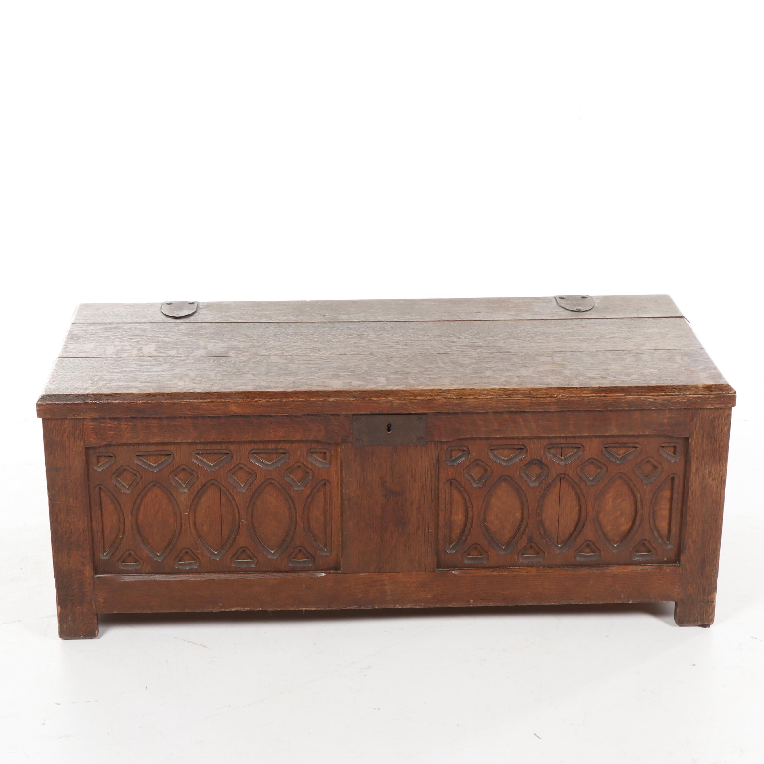 Carved Wooden Blanket Chest