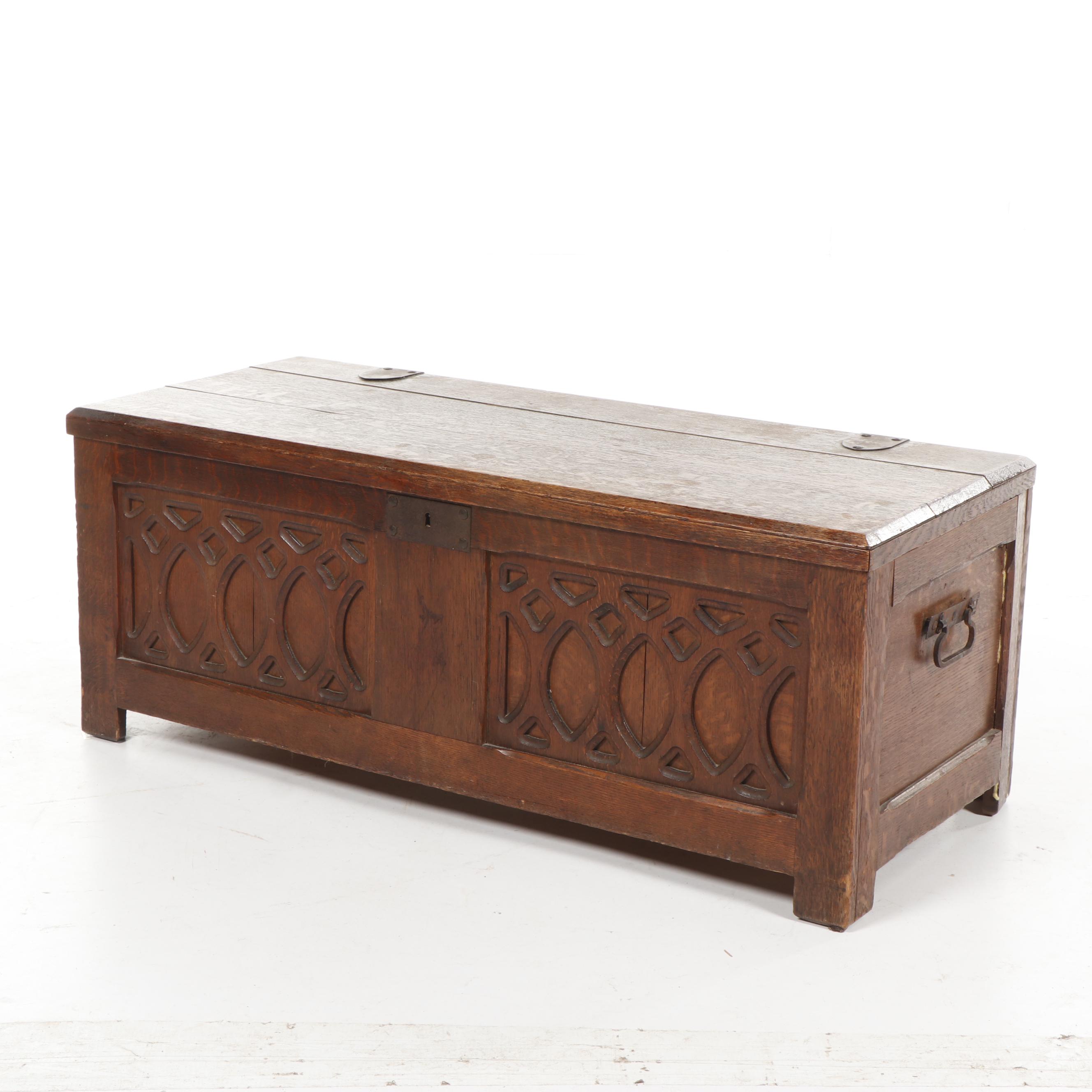 Carved Wooden Blanket Chest