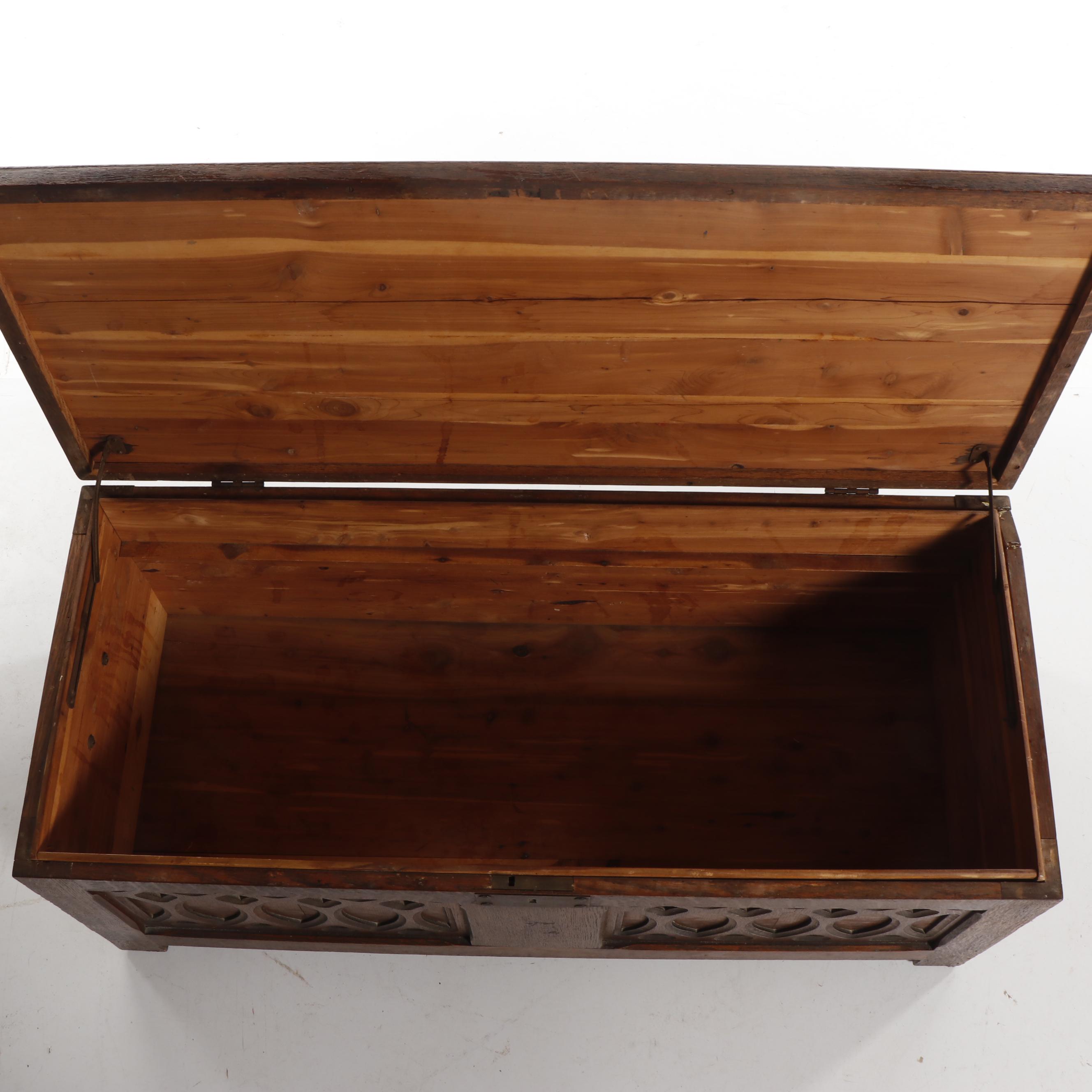 Carved Wooden Blanket Chest