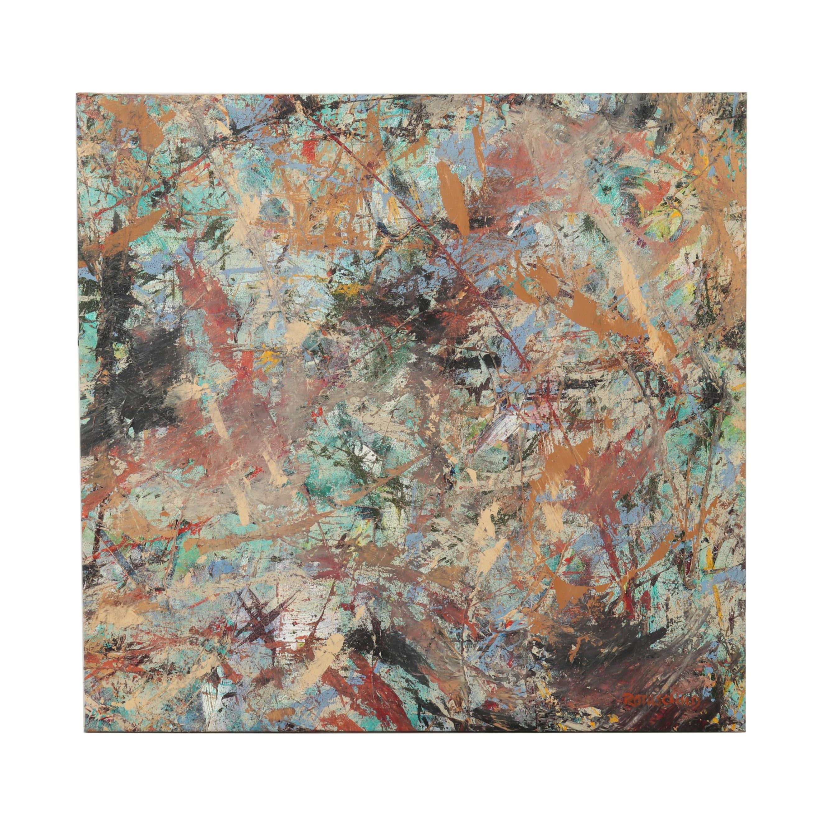 Acrylic Painting Attributed to Albert Rothschild