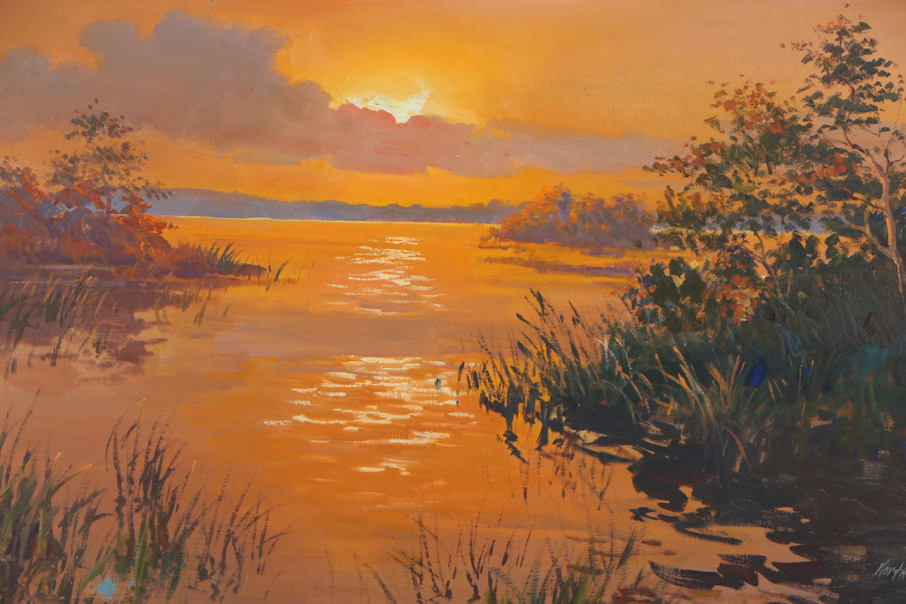 Alexander Kortner Oil Painting "Everglades Sunset"