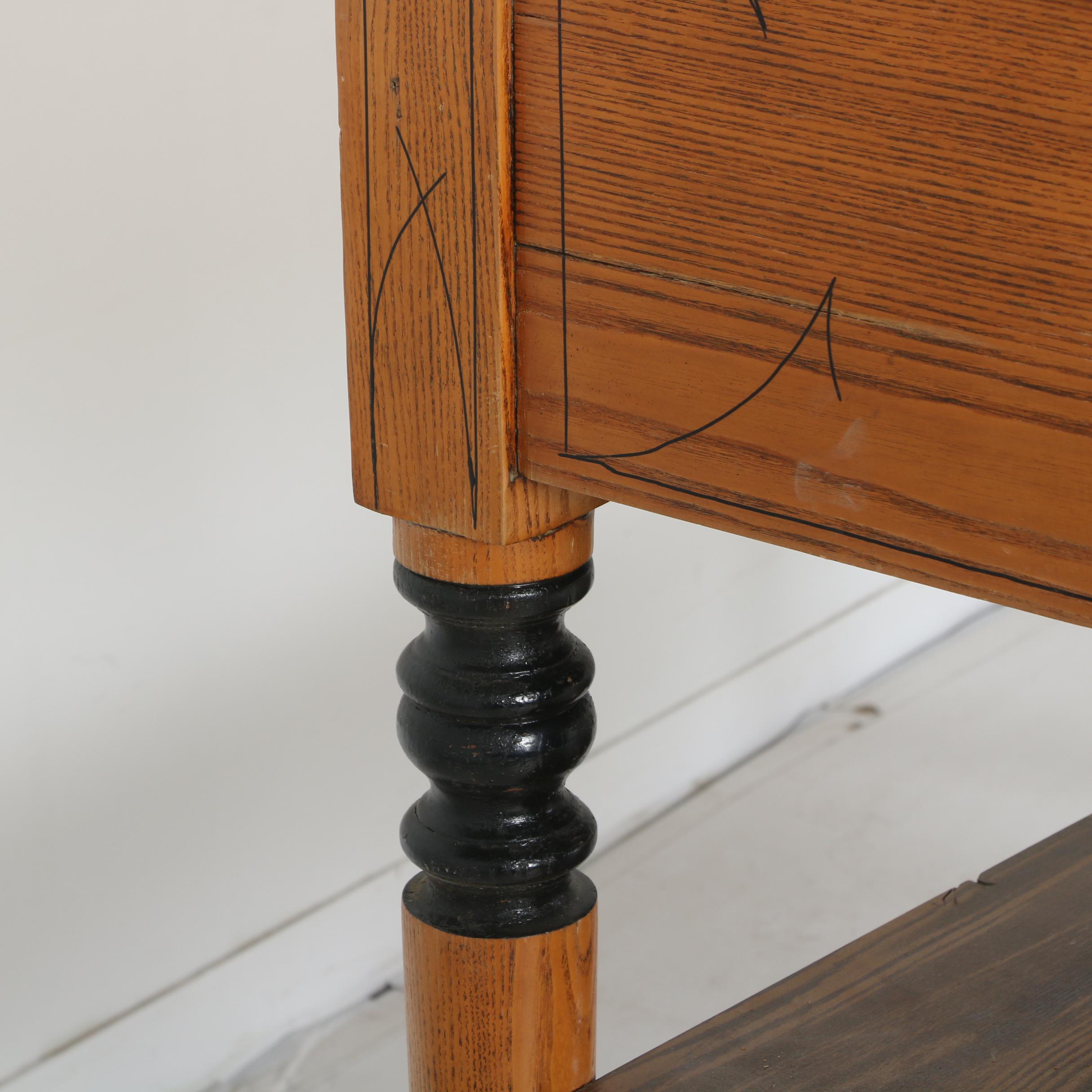 Oversized Oak Train Station Desk, Norfolk & Western Railway, Early 20th Century