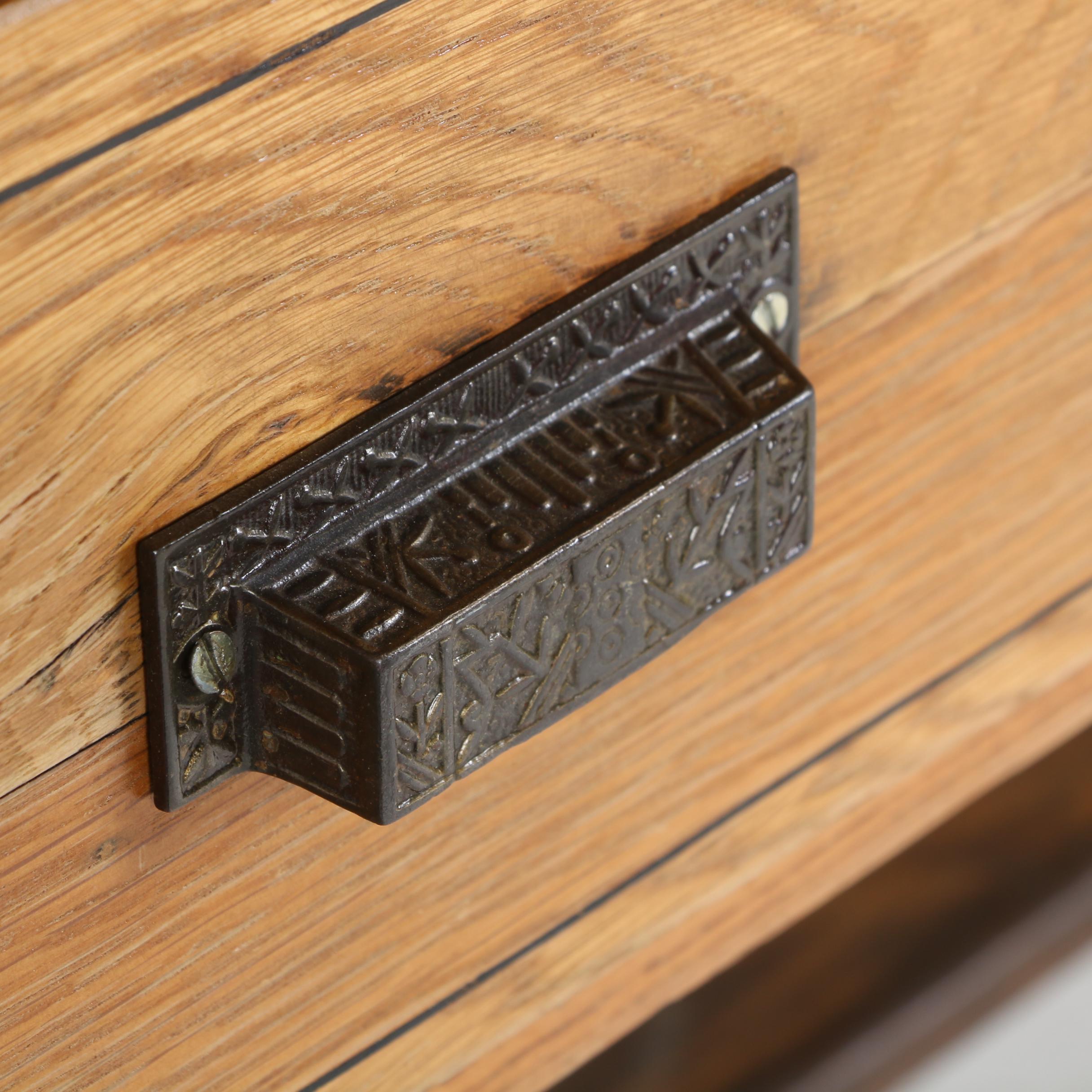 Oversized Oak Train Station Desk, Norfolk & Western Railway, Early 20th Century
