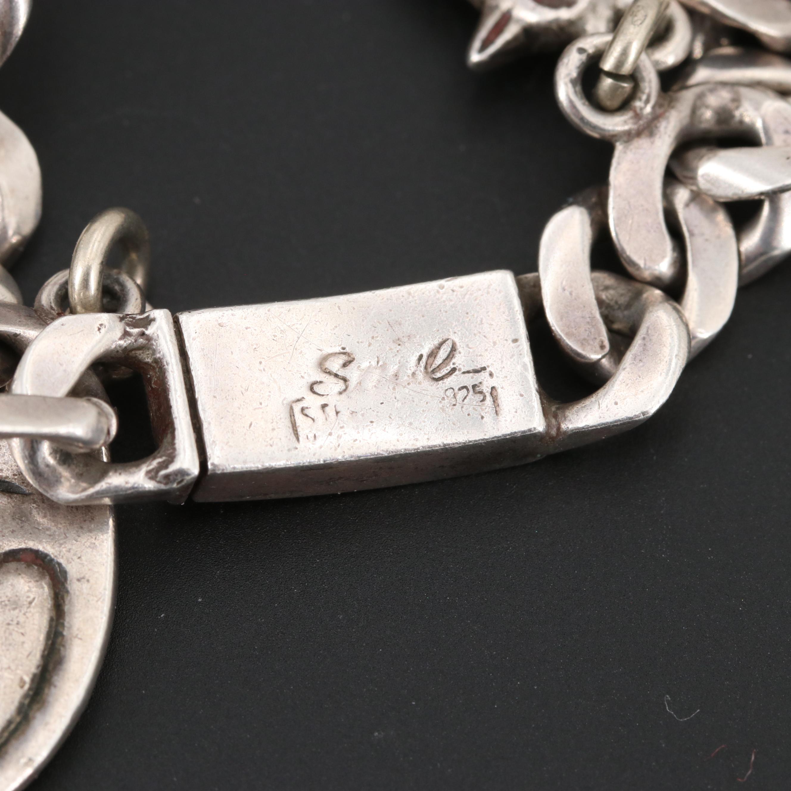 Mexican Sterling Silver Bracelets Including Imitation Gemstones