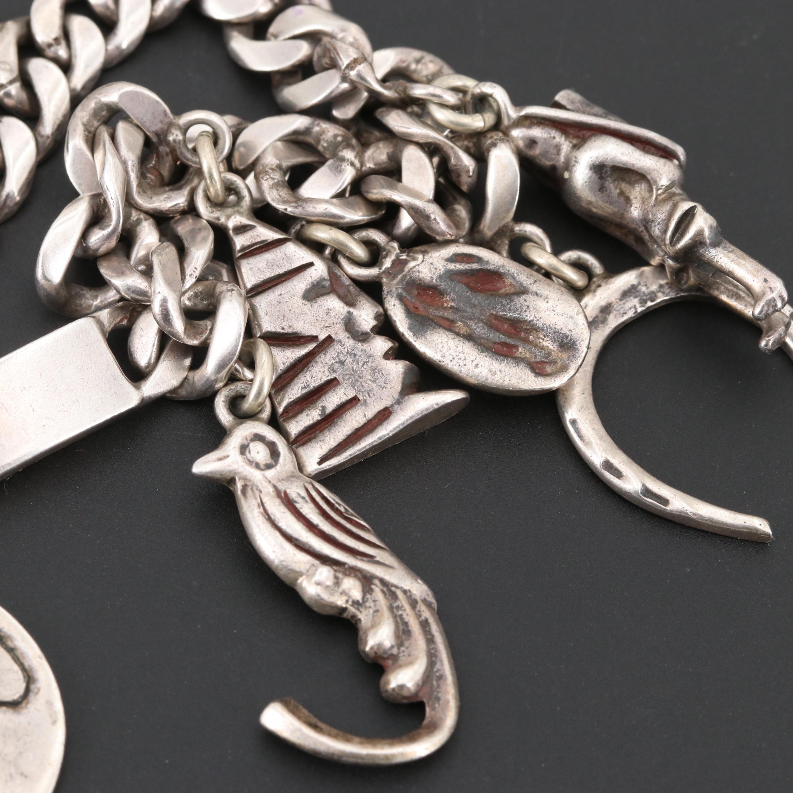 Mexican Sterling Silver Bracelets Including Imitation Gemstones