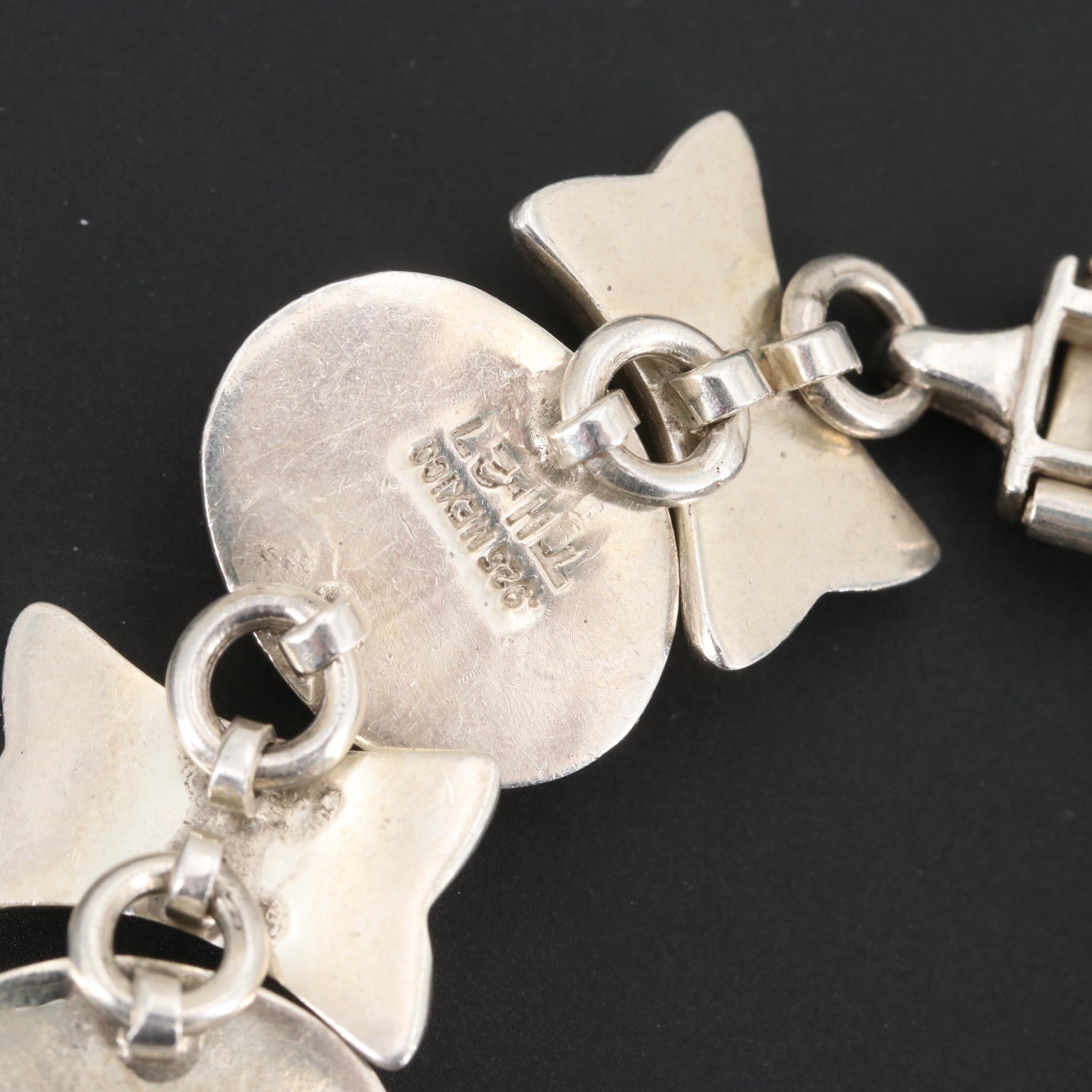 Mexican Sterling Silver Bracelets Including Imitation Gemstones