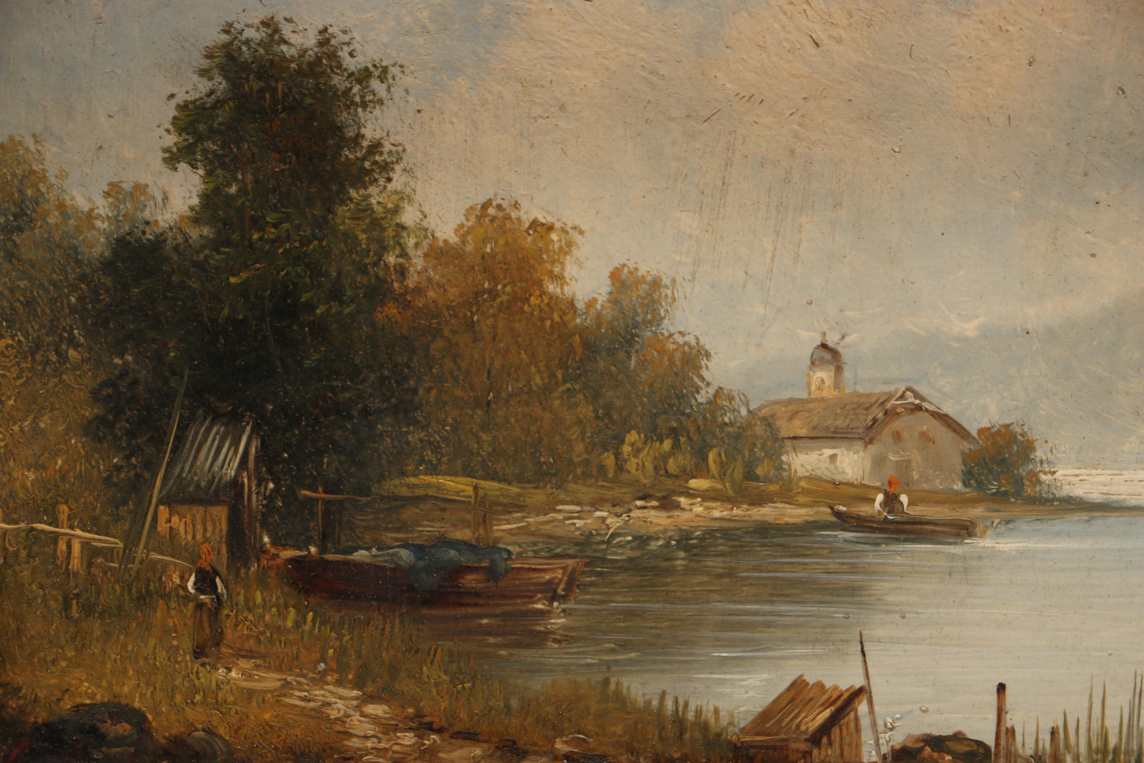 19th Century Dutch Landscape Oil Painting