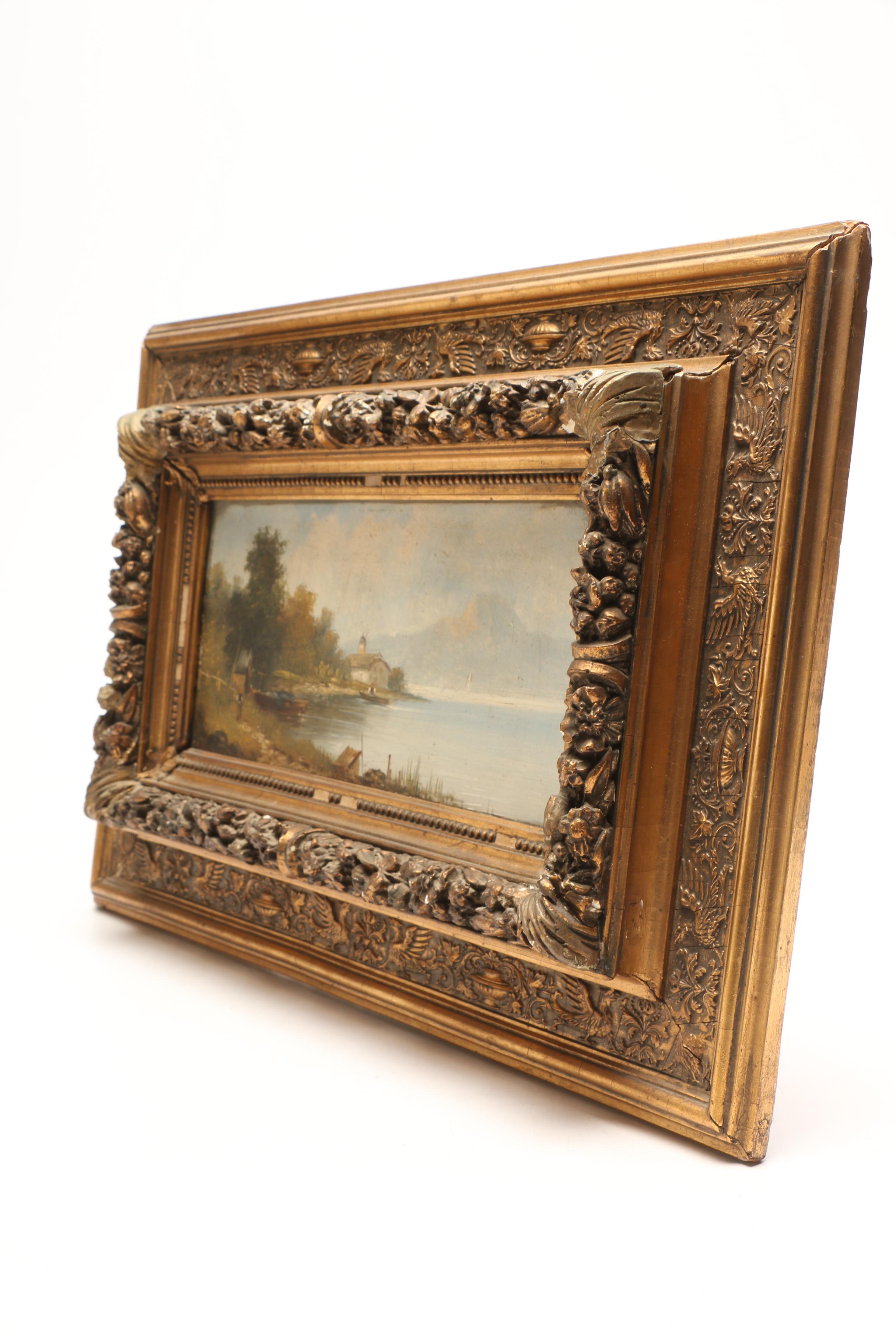 19th Century Dutch Landscape Oil Painting