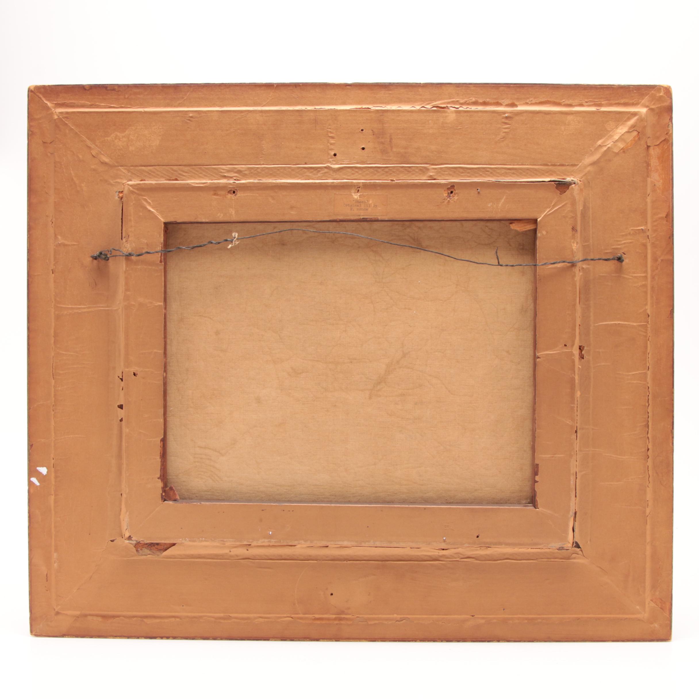 19th Century Herman Rohde Grazing Flock Oil Painting