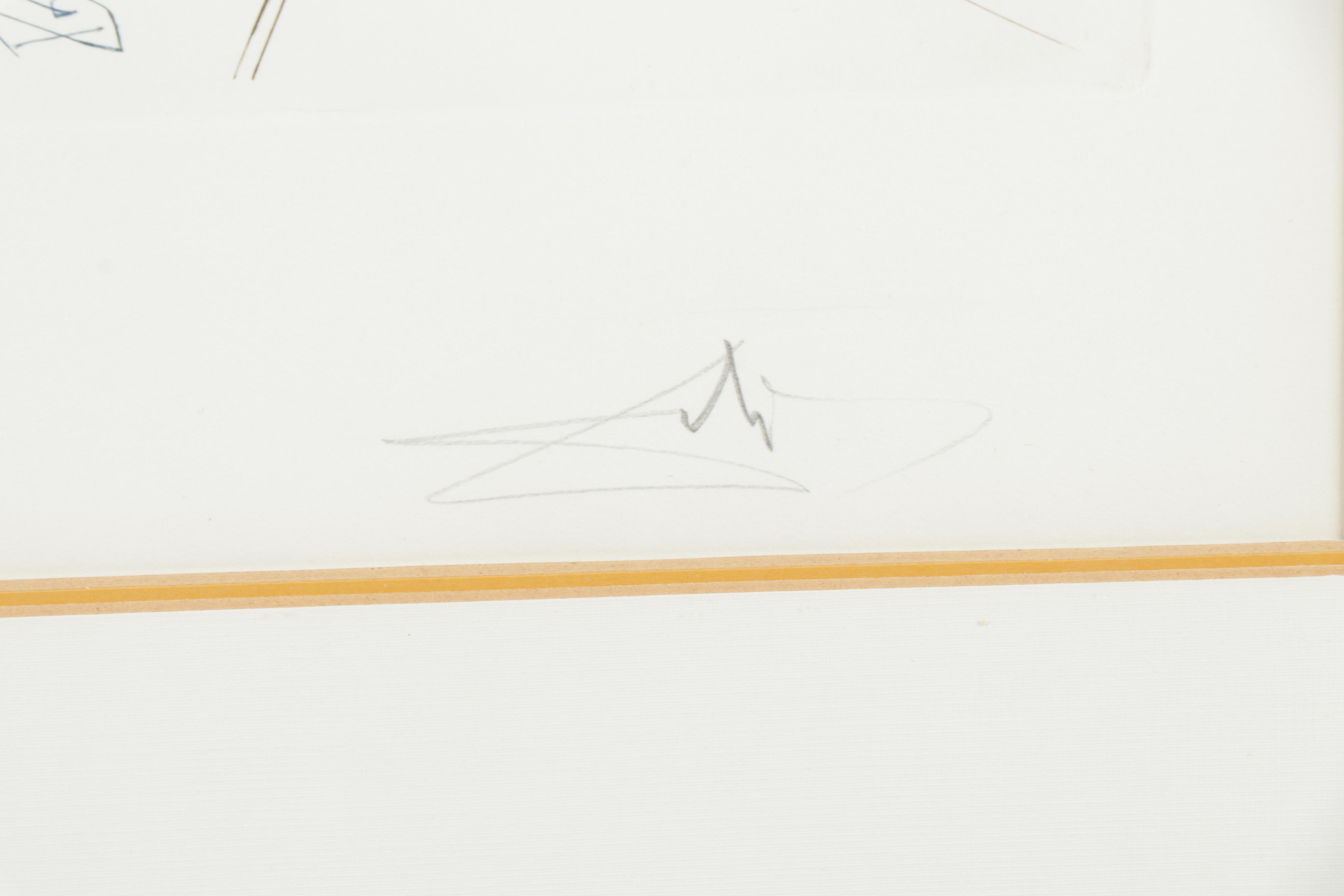 Salvador Dalí Colored Etching "Famous Loves: Cyrano de Bergerac and Roxanne"