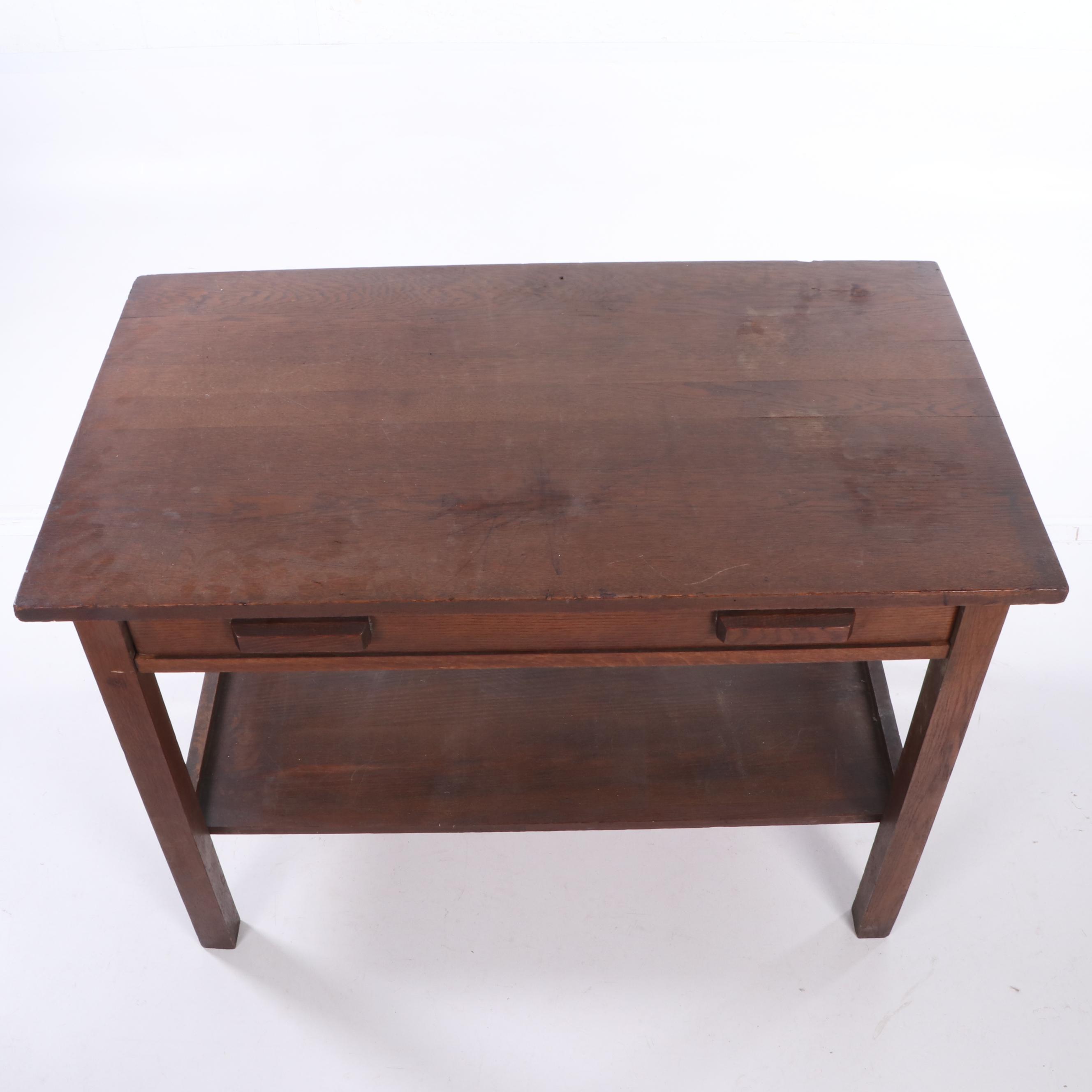 Heywood Bros. & Wakefield Mission Oak Library Table, Early 20th Century