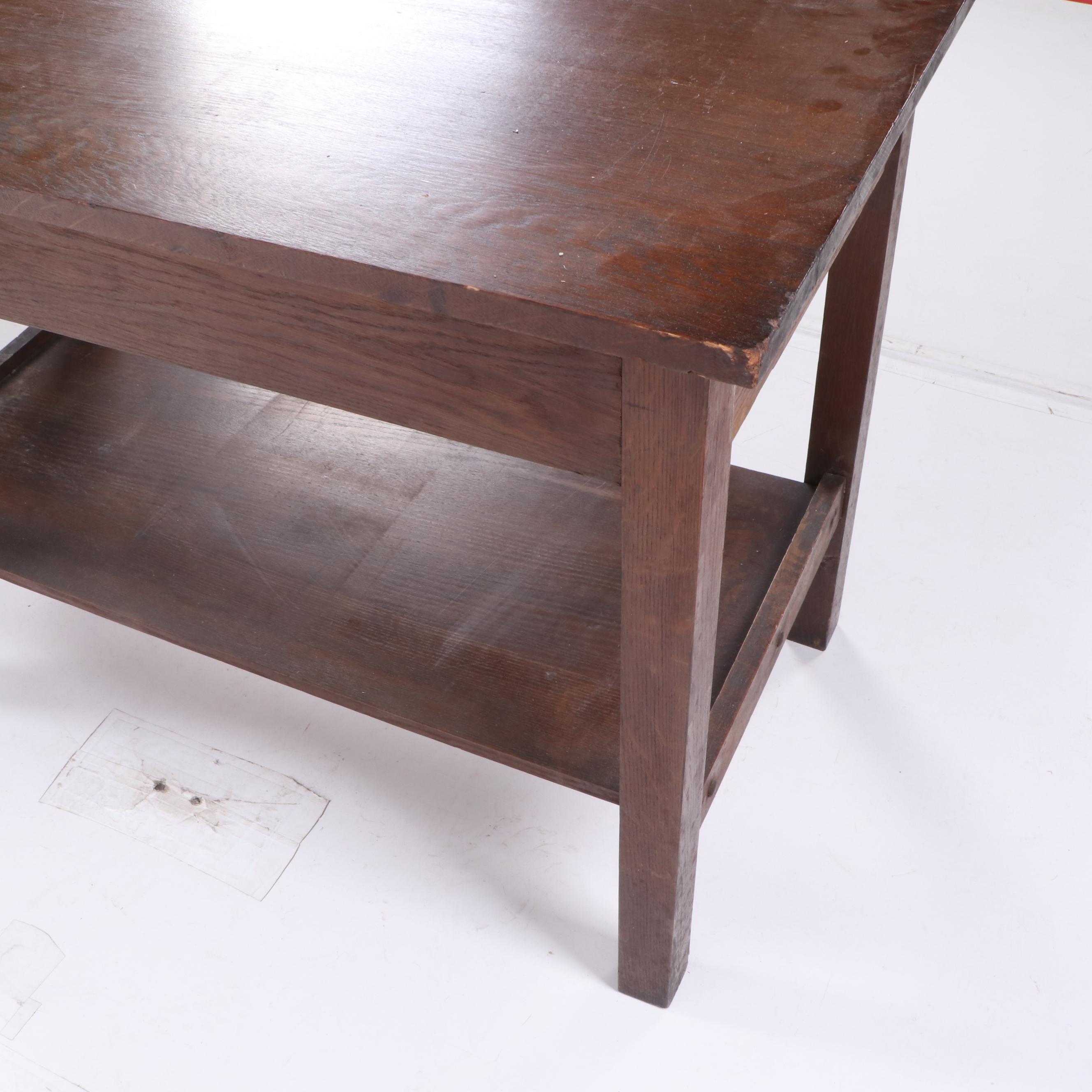 Heywood Bros. & Wakefield Mission Oak Library Table, Early 20th Century