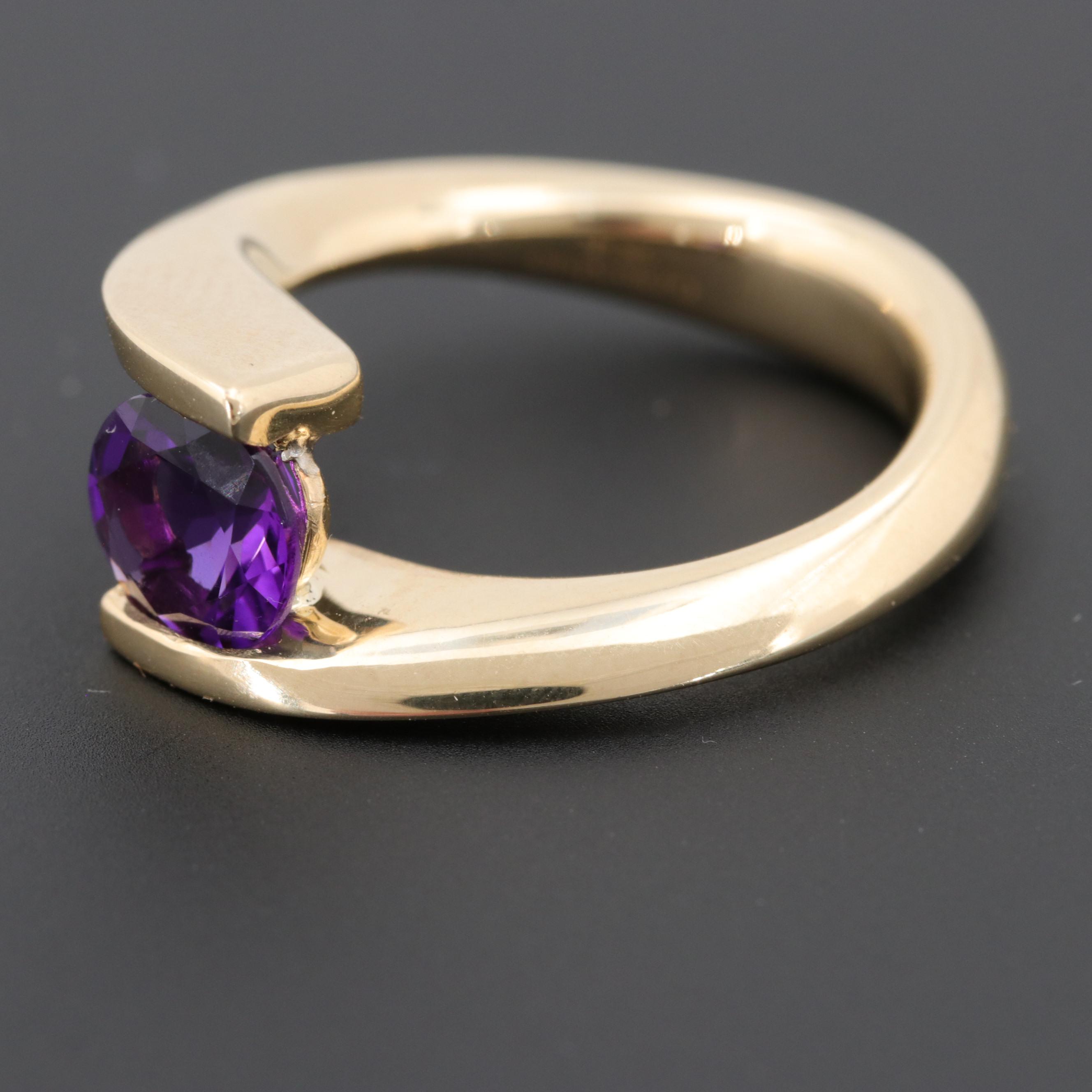 Gelin Abaci 14K Yellow Gold Amethyst Ring