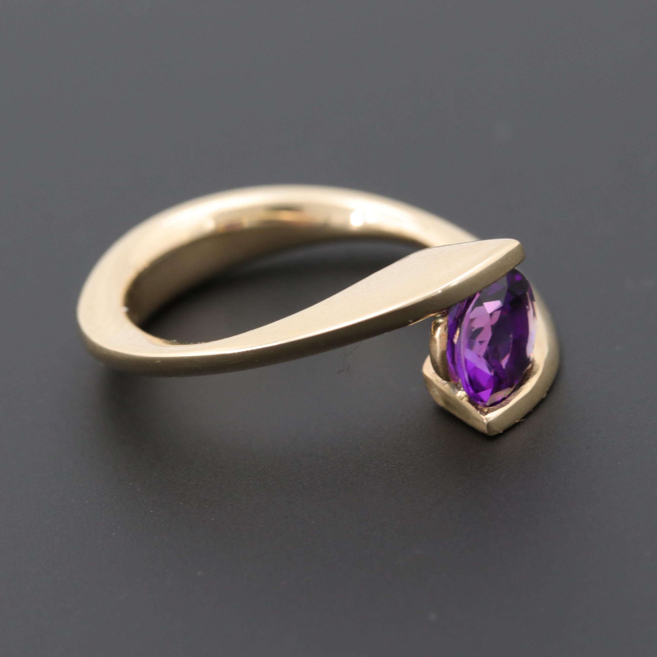 Gelin Abaci 14K Yellow Gold Amethyst Ring