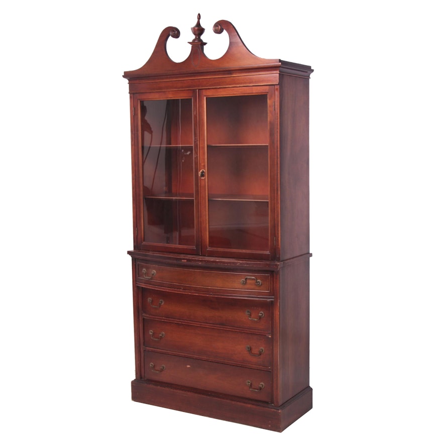 Federal Style Mahogany-Stained China Cabinet, Late 20th Century