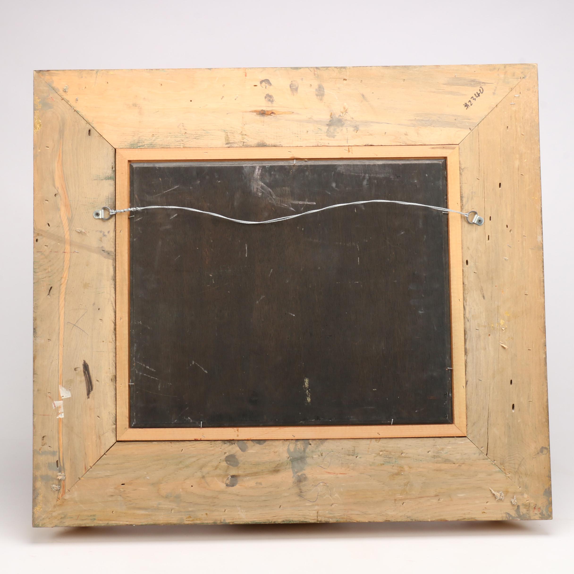 20th Century Neoclassical Oil Painting of Wooded Landscape with Dancing Figures