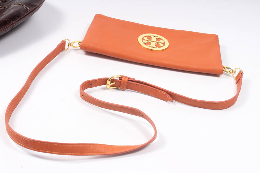 Tory Burch Orange Leather Crossbody Purse and Kenneth Cole Leather Hobo Bag