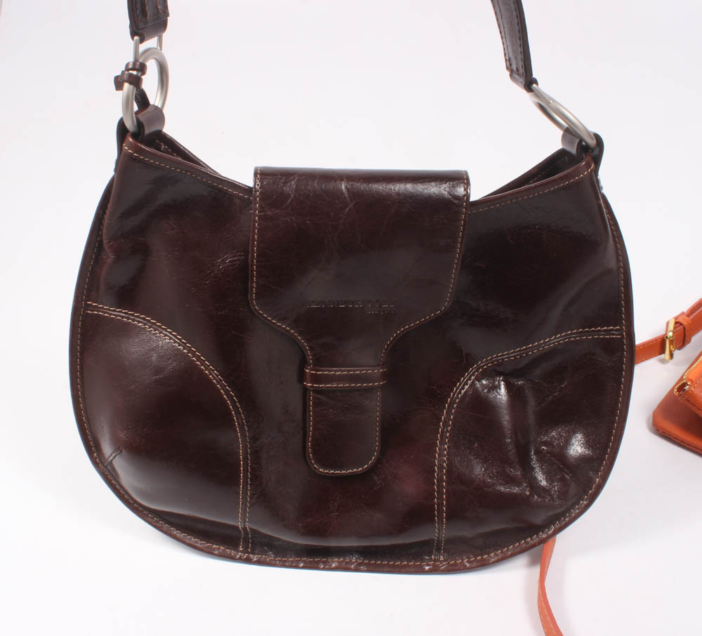 Tory Burch Orange Leather Crossbody Purse and Kenneth Cole Leather Hobo Bag