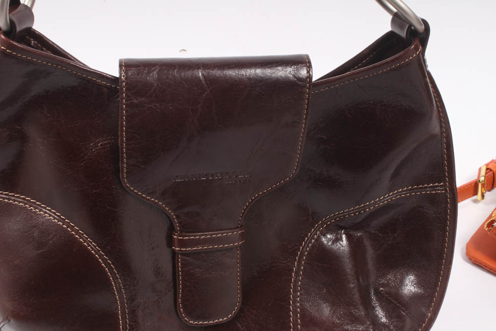 Tory Burch Orange Leather Crossbody Purse and Kenneth Cole Leather Hobo Bag