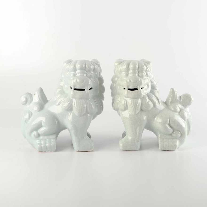 Ceramic Chinese Guardian Lion Figurines