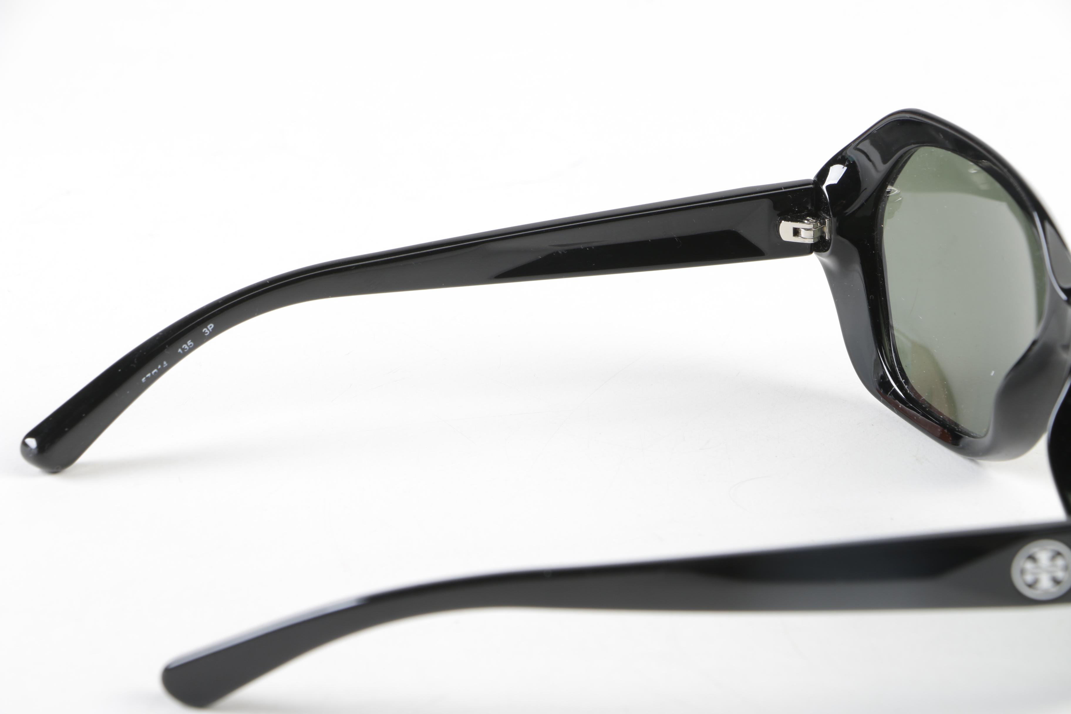 Tory Burch Polarized Black Modified Cat Eye Sunglasses with Case