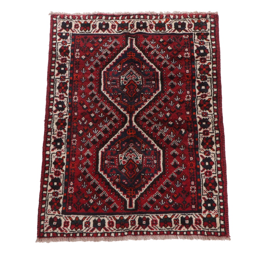 Hand-Knotted Persian Shiraz Wool Area Rug