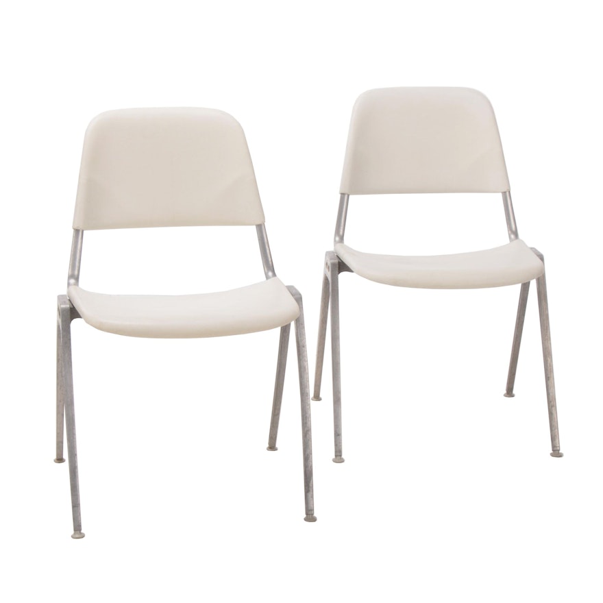 Don Albinson for Knoll, Molded Plastic and Aluminum Stacking Chairs, Circa 1960