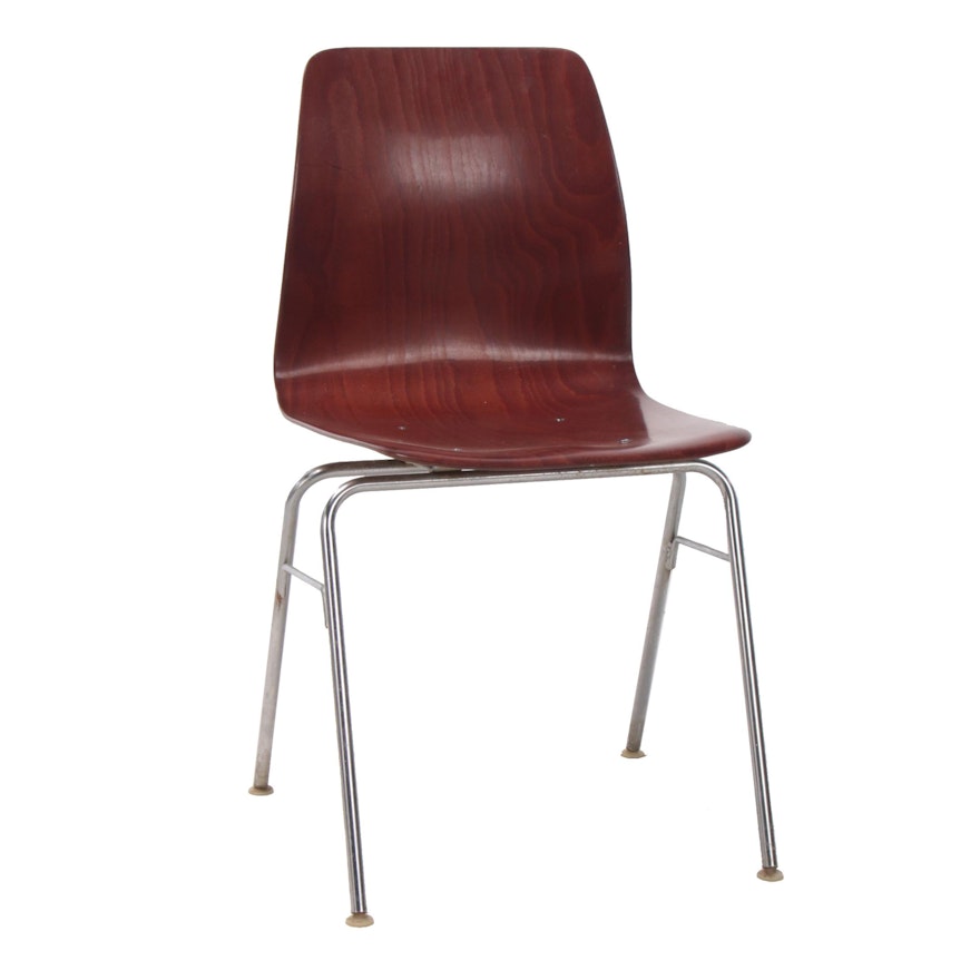 Royal Metal Co., Bentwood and Chrome Side Chair, Mid-Century