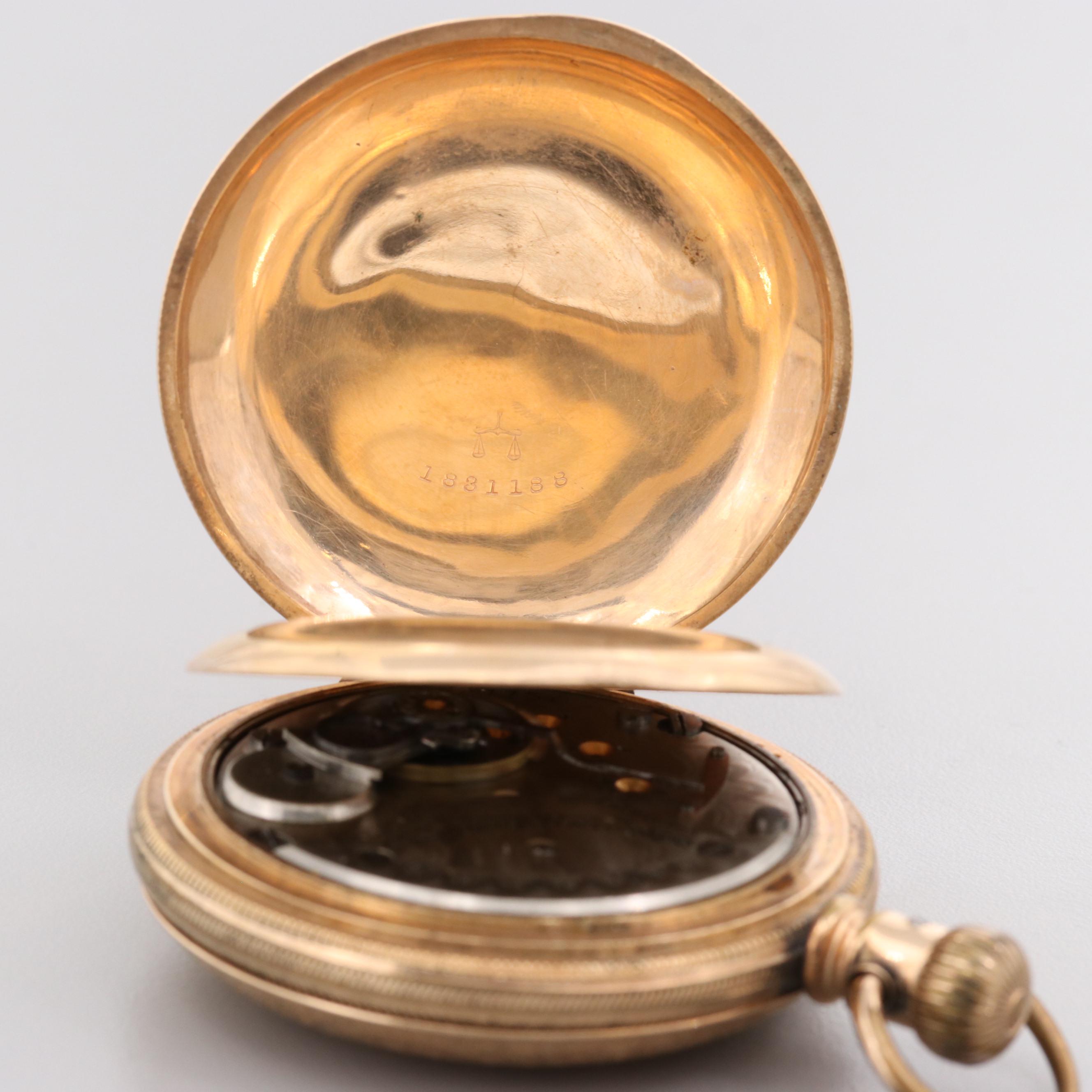 Antique Columbus Watch Co. Gold Filled Hunter Case Pocket Watch