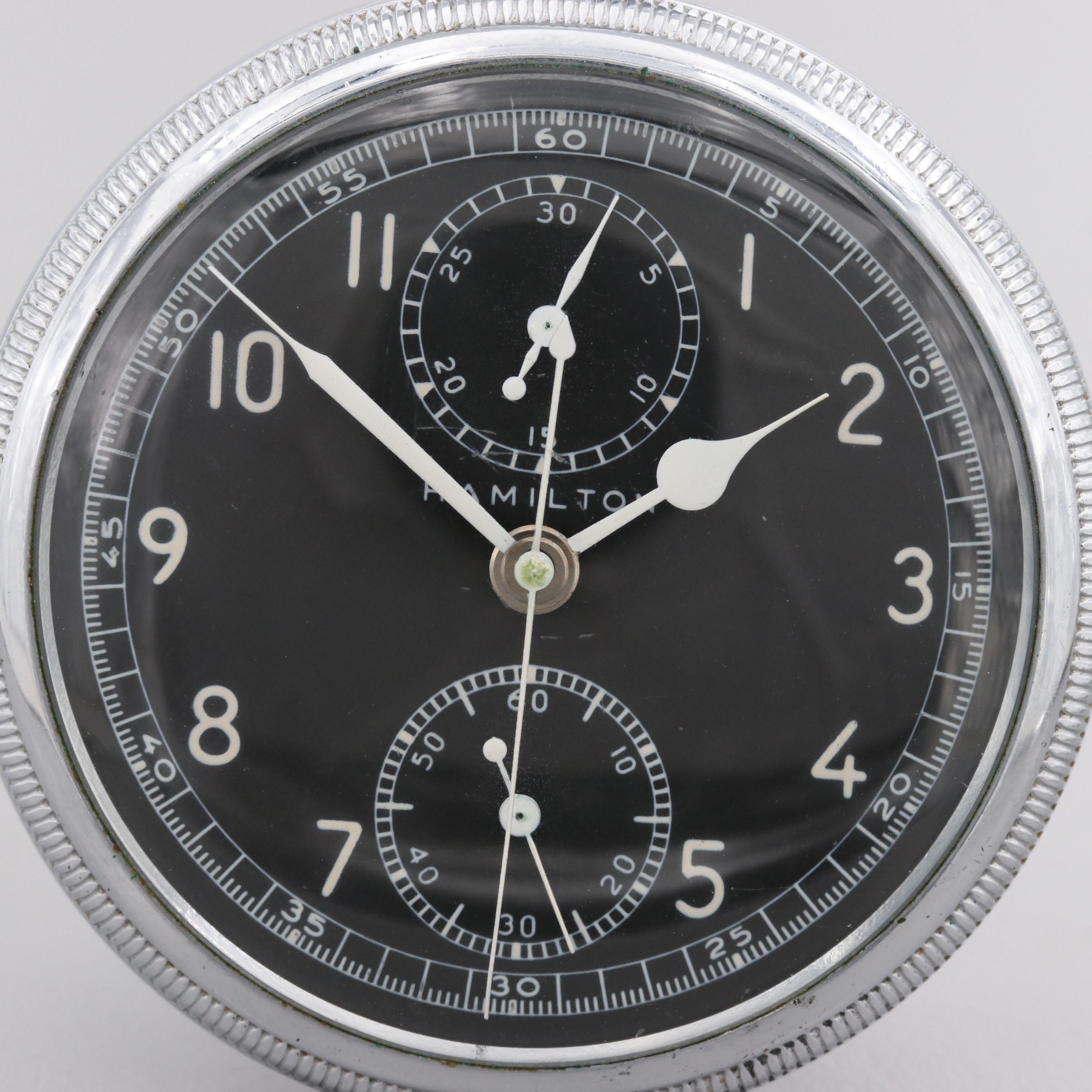 Hamilton WWII Model 23 Military Issue Chronograph Pocket Watch