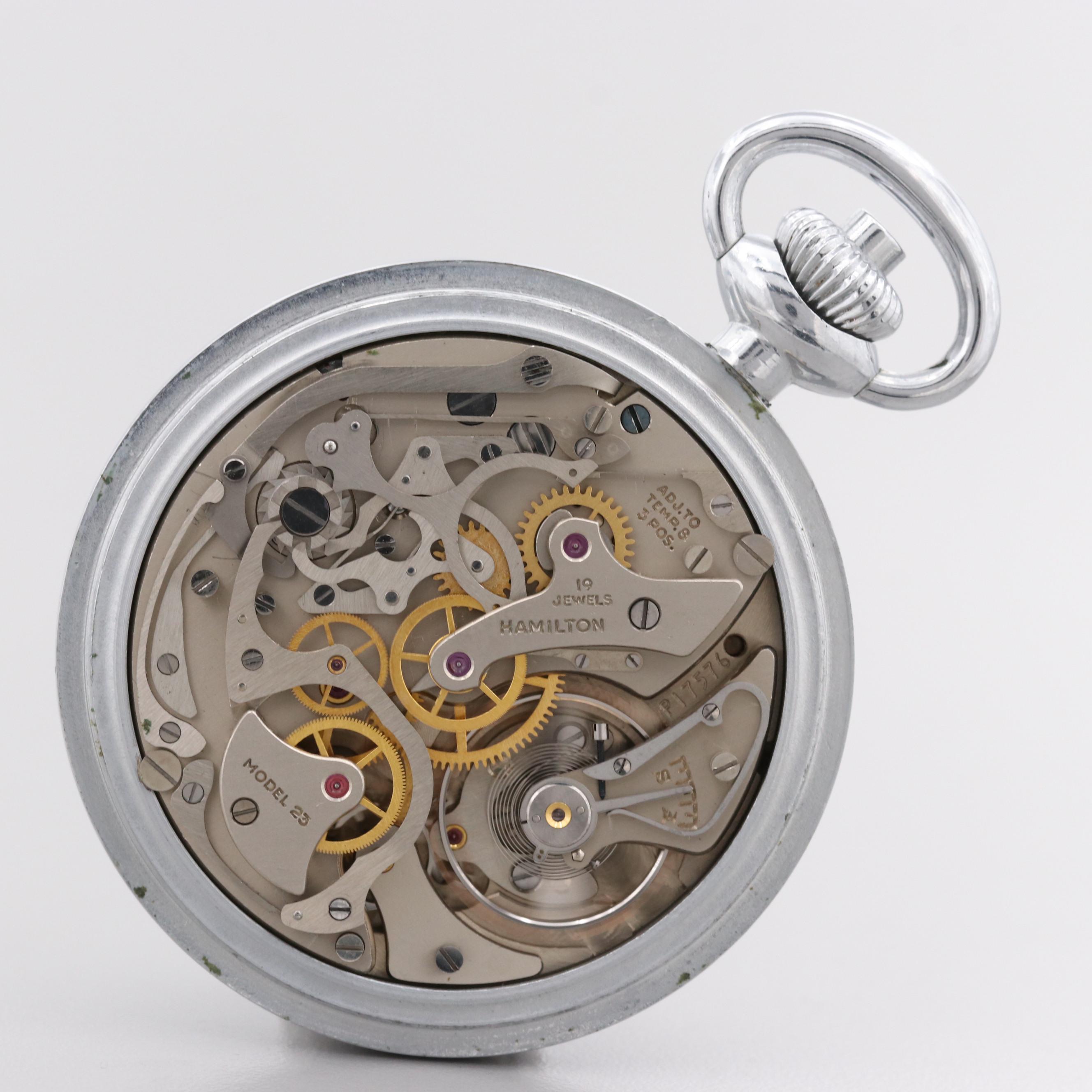 Hamilton WWII Model 23 Military Issue Chronograph Pocket Watch