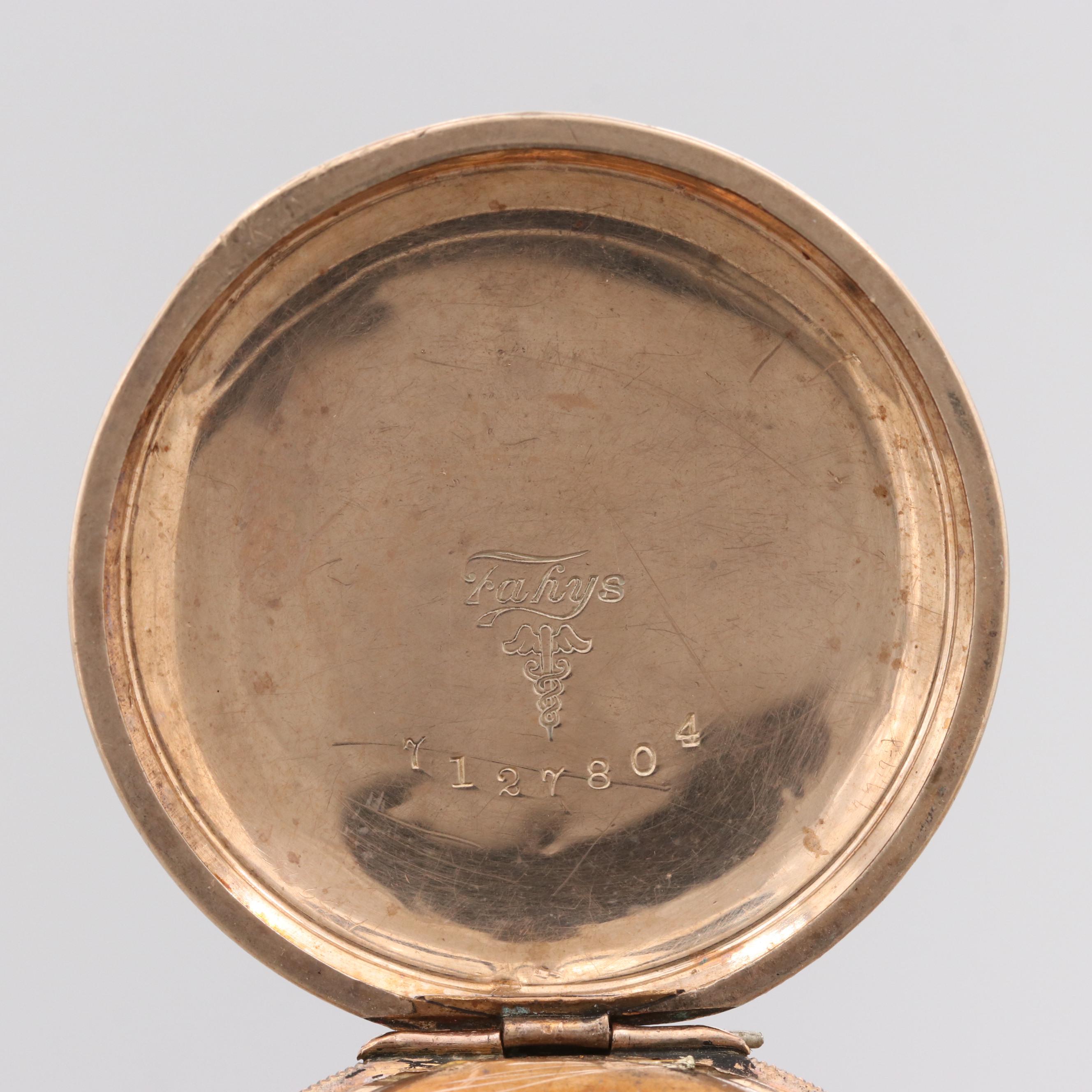 Antique Waltham Seaside Gold Filled Hunter Case Pocket Watch, 1901