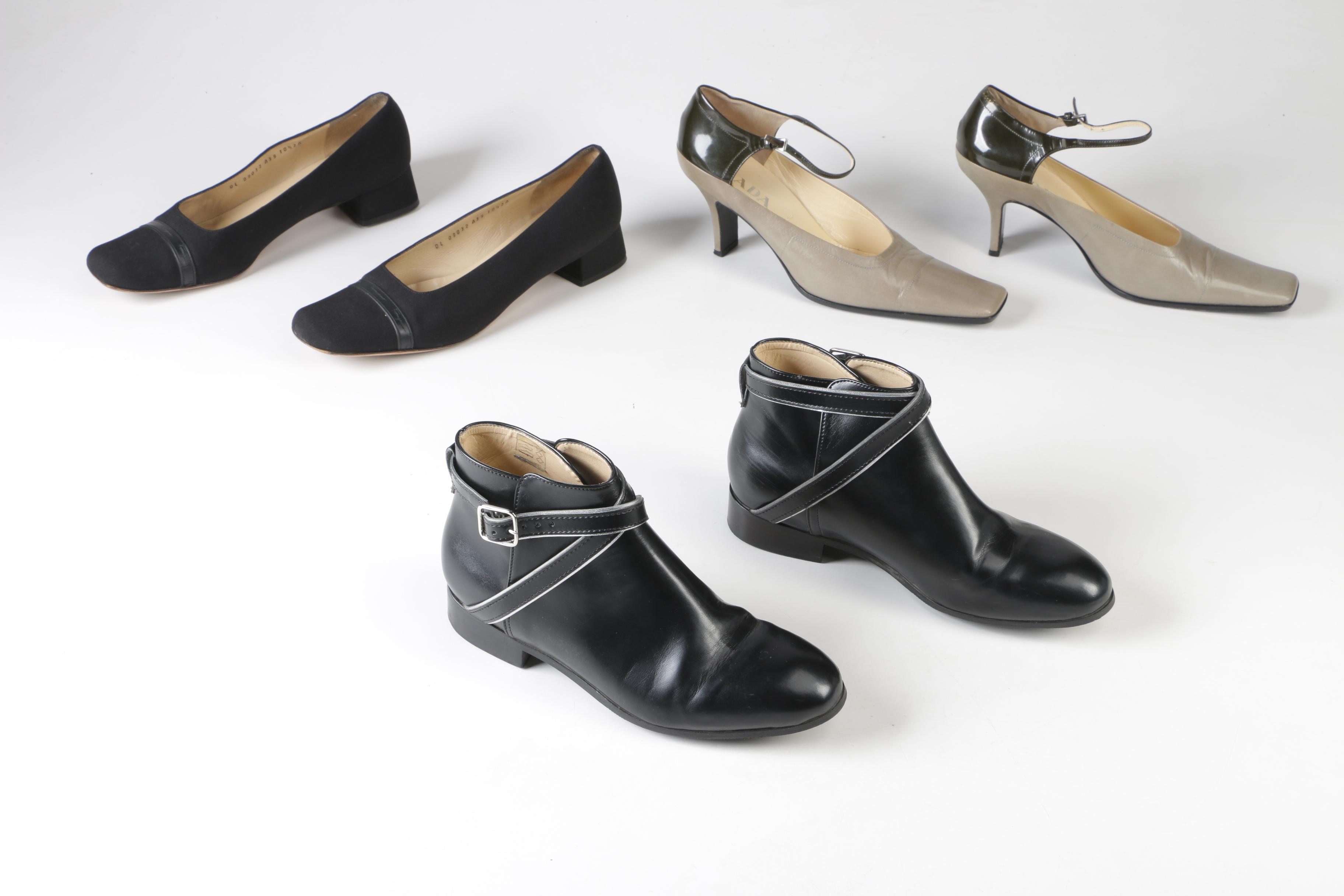 Women's Prada and Salvatore Ferragamo Heels with Minuit Sur Terre Boots